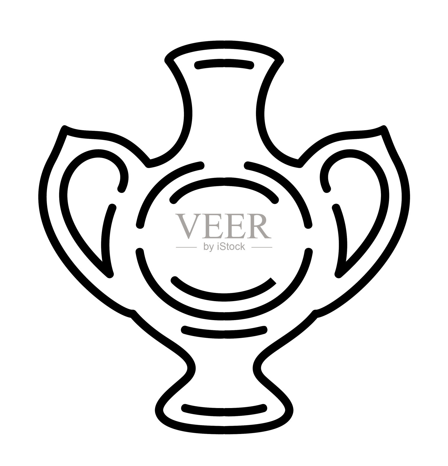 线条艺术与孤立的程式化花瓶插画图片素材