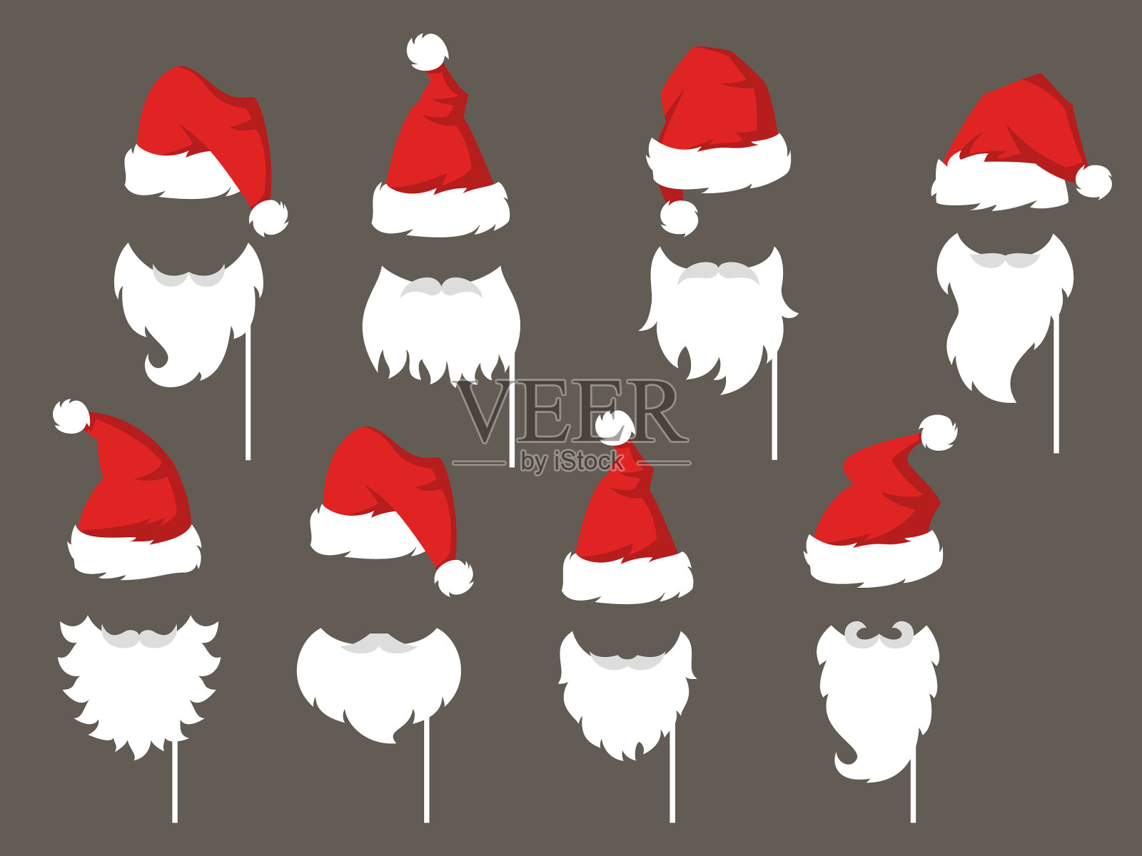 圣诞老人照相馆的道具插画图片素材