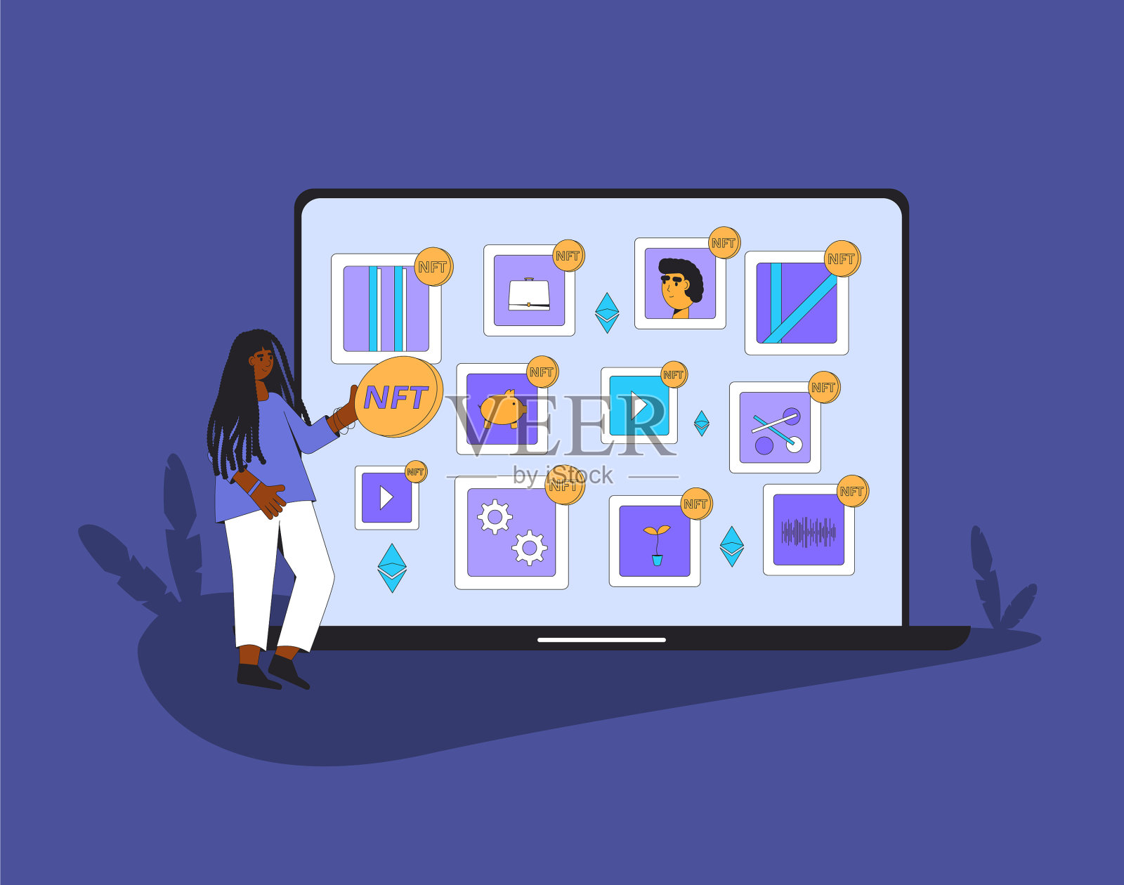 非ft不可替换标记颜色插画图片素材