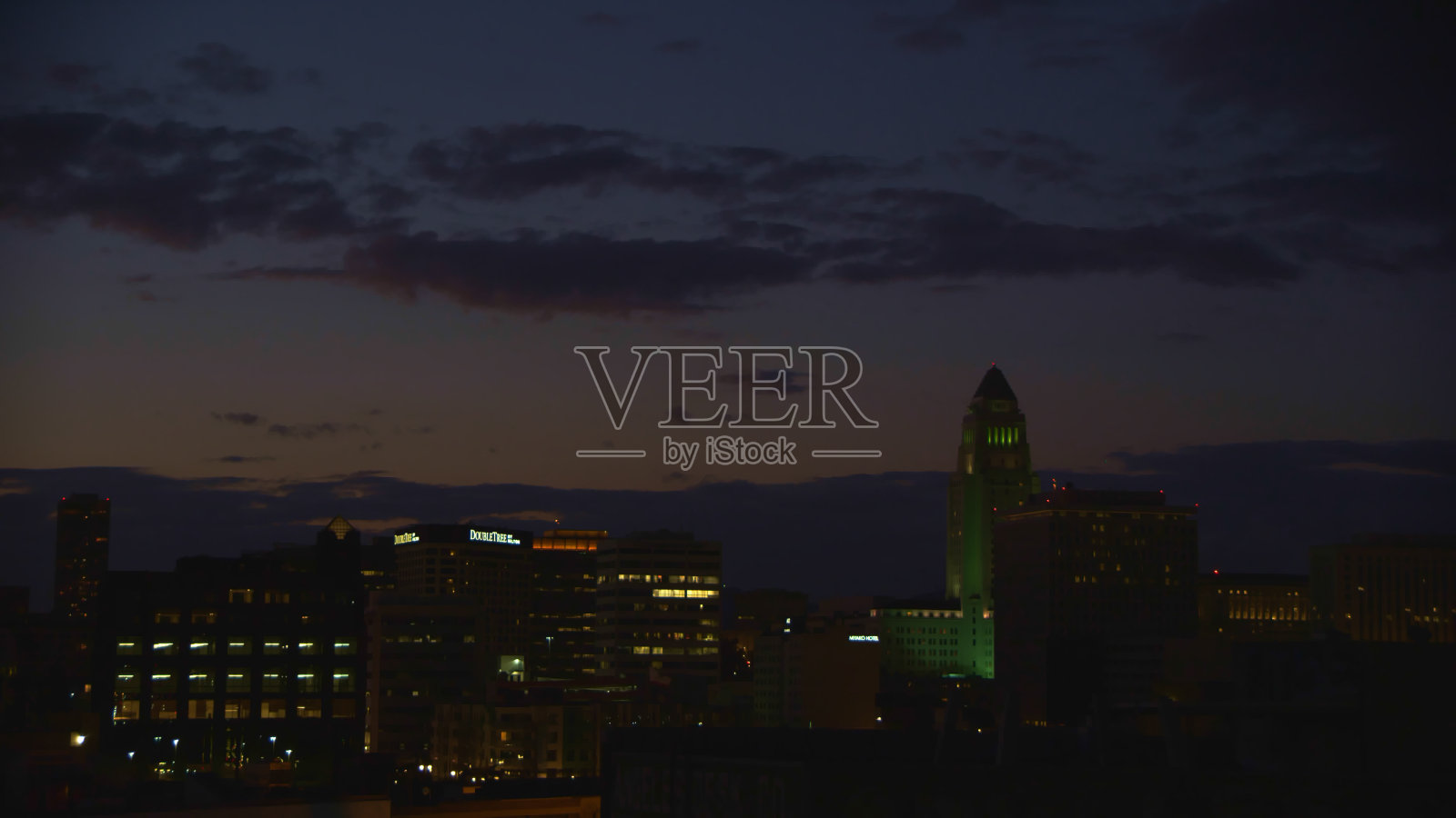 洛杉矶市中心日落DTLA照片摄影图片