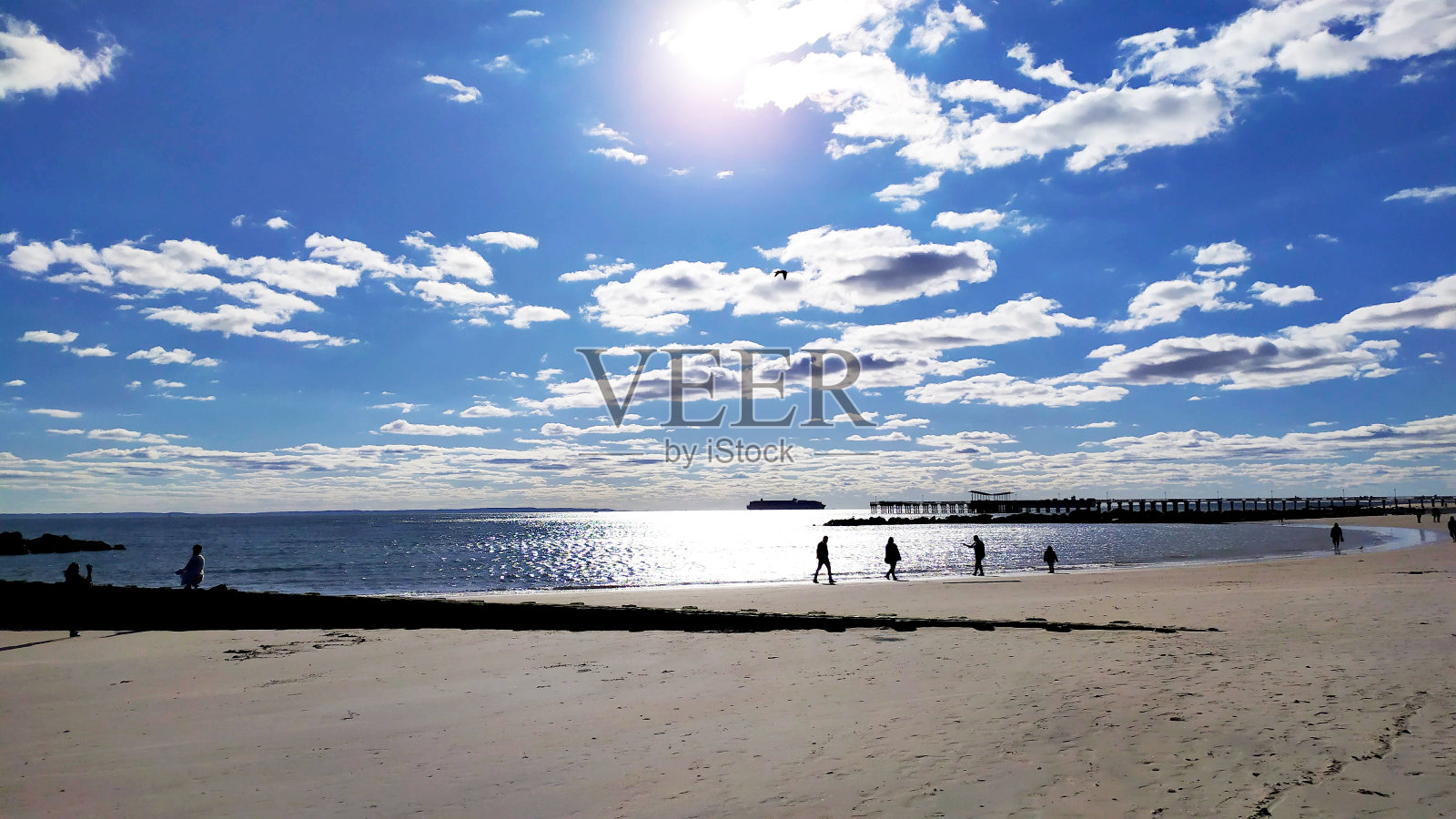 康尼岛海滩照片摄影图片