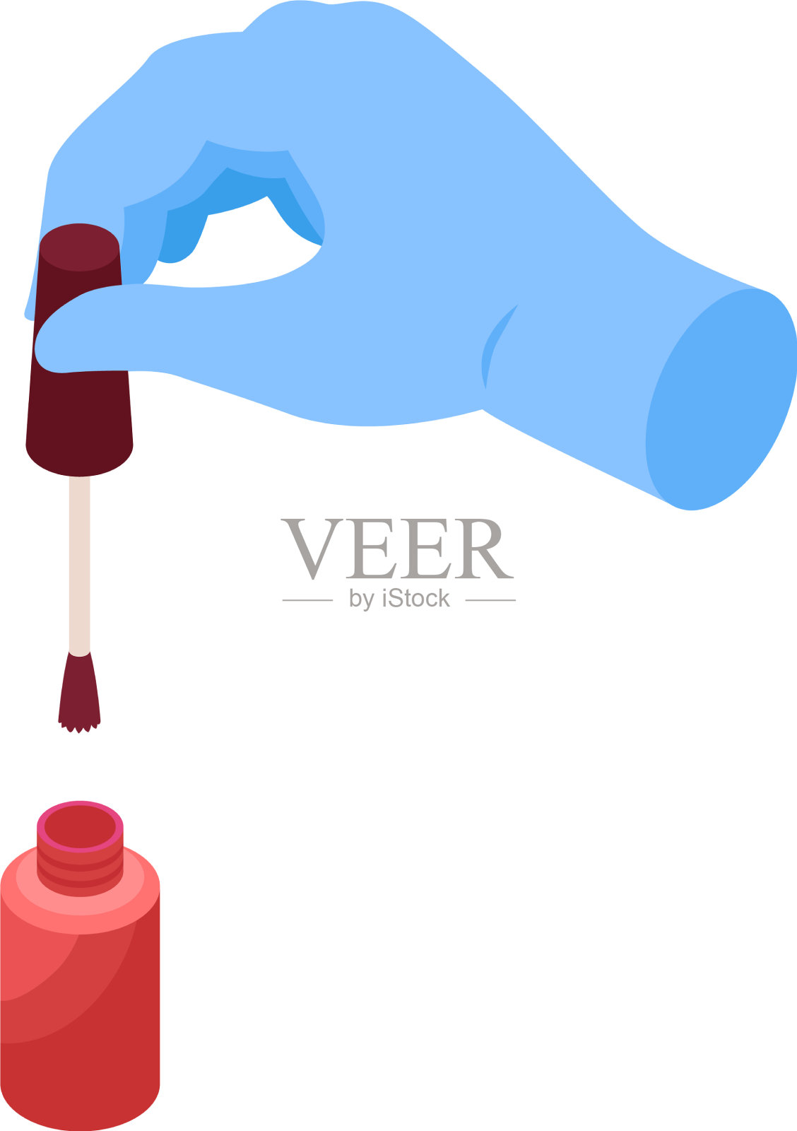 指甲搪瓷笔刷组成设计元素图片