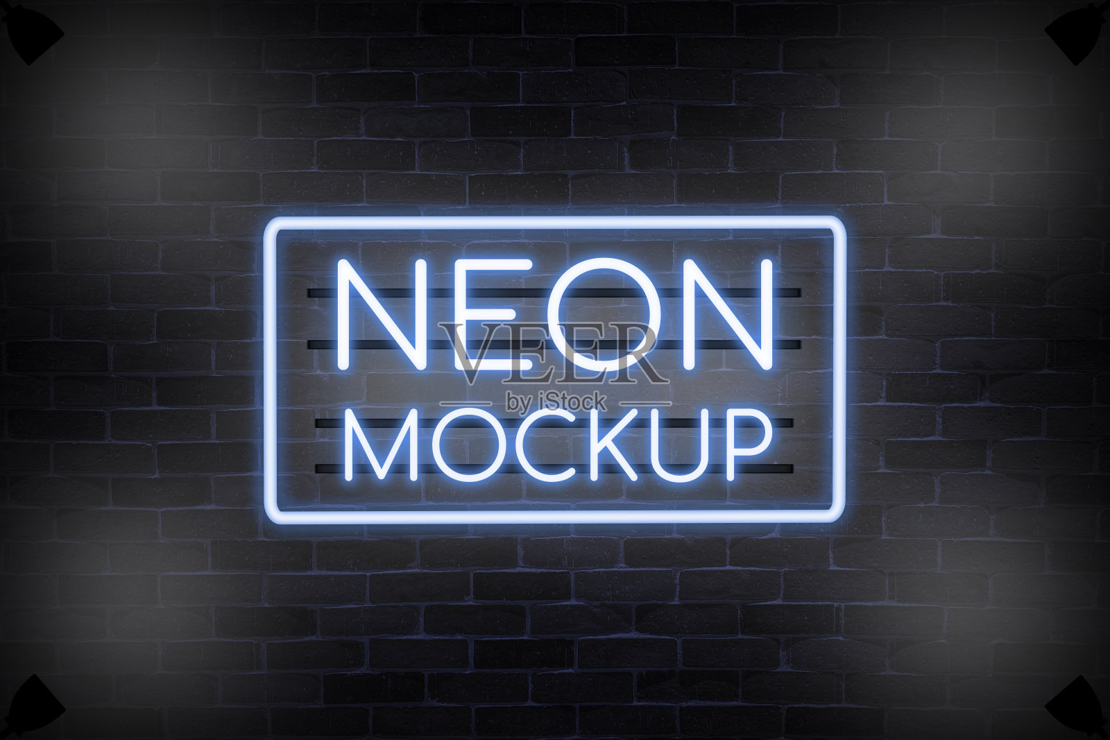 霓虹造型霓虹招牌横幅，闪亮灯光招牌集合。照片摄影图片