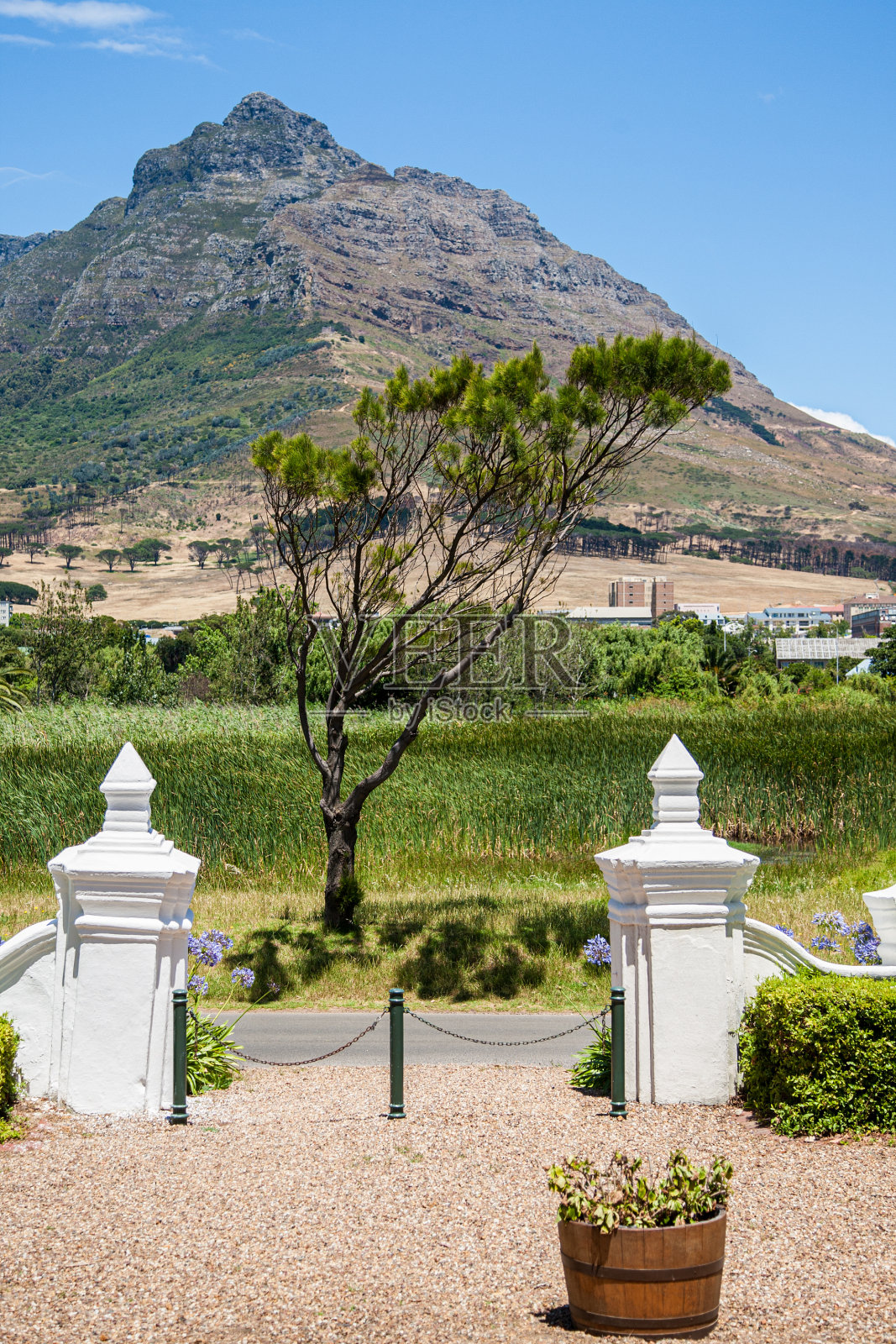 开普敦的风景映衬着南非的蓝天照片摄影图片