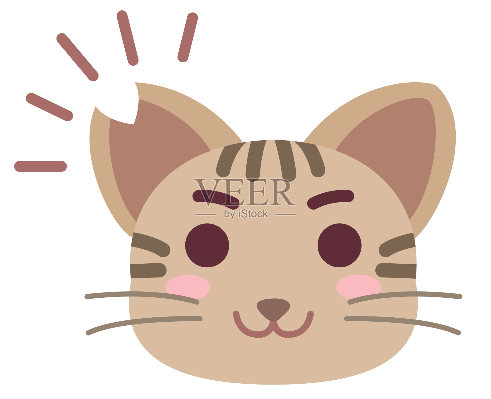 当地的一只猫被割了一只耳朵。插画图片素材