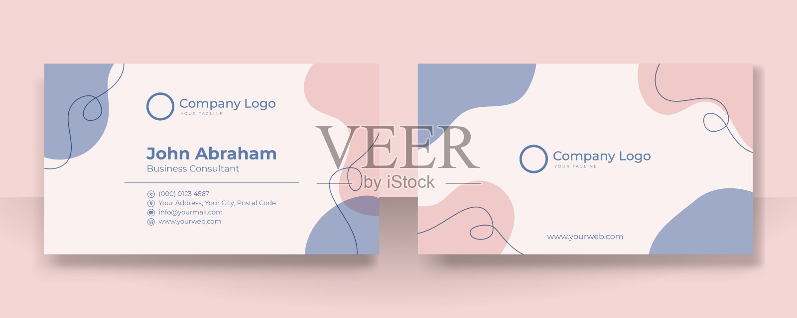 具有现代企业理念的名片模板。创意优雅的名片和名片设计设计模板素材