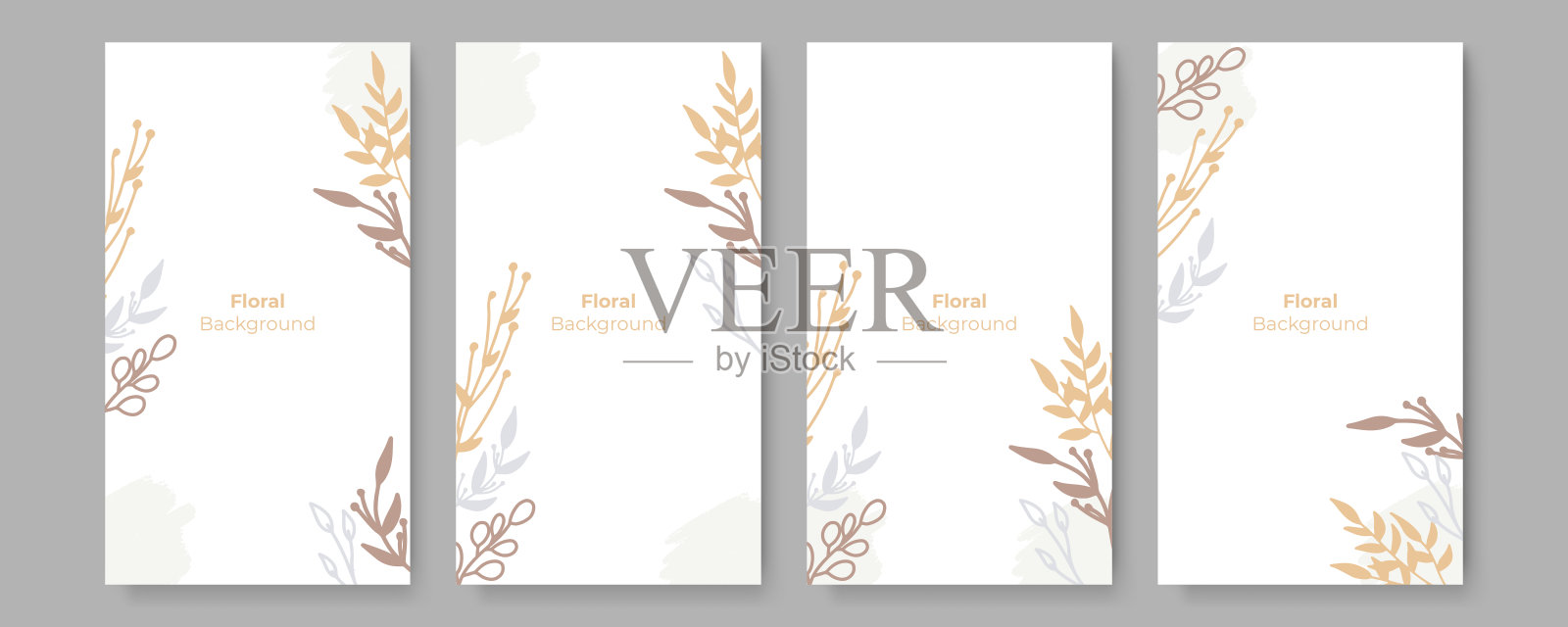 摘要花背景载体。豪华简约风格的壁纸，液体艺术花和植物叶，有机形状，水彩画。波西米亚背景横幅，海报，网络和包装插画图片素材