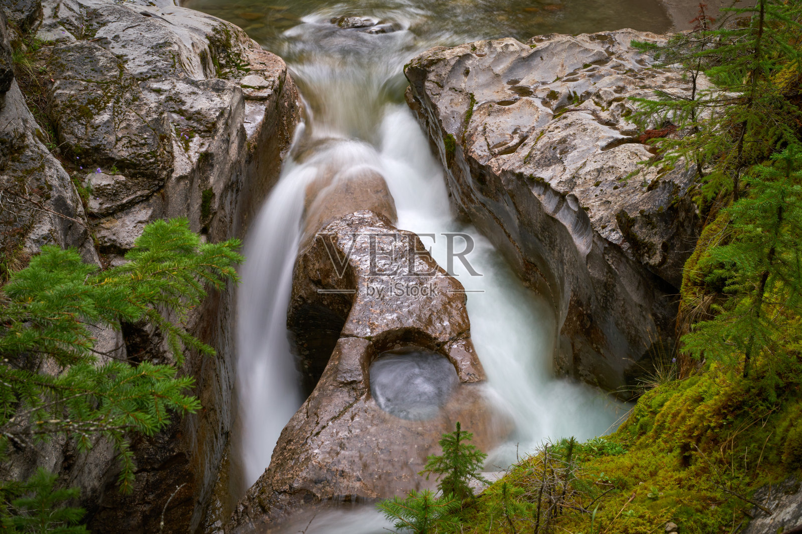 恶性峡谷瀑布加拿大照片摄影图片