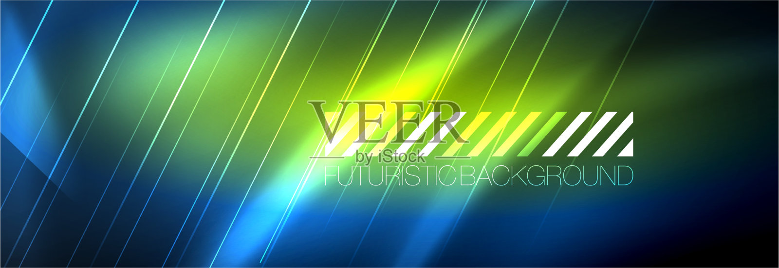 霓虹发光的线条，神奇的能量和光运动插画图片素材