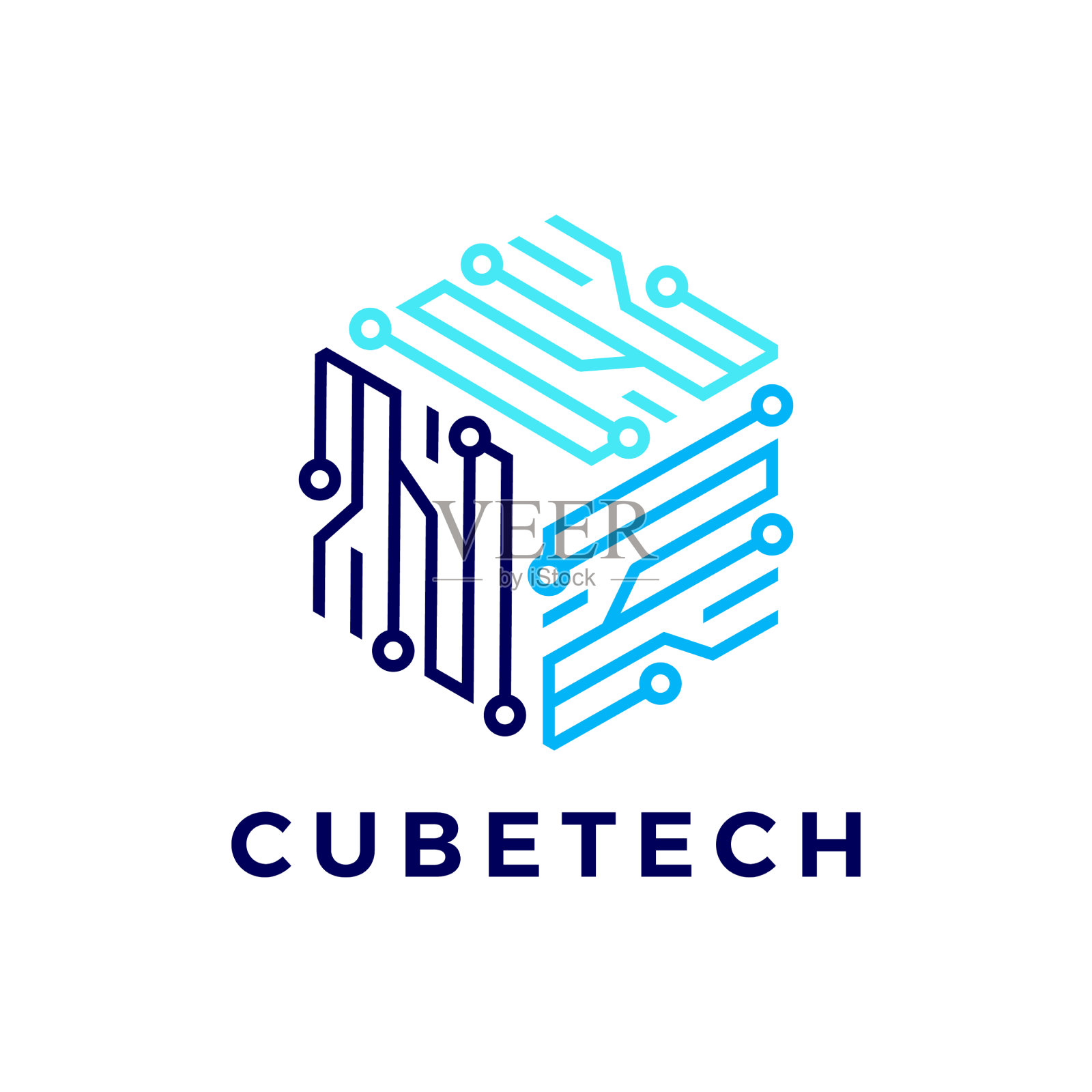 立方科技科技电子电路标志图标插画图片素材