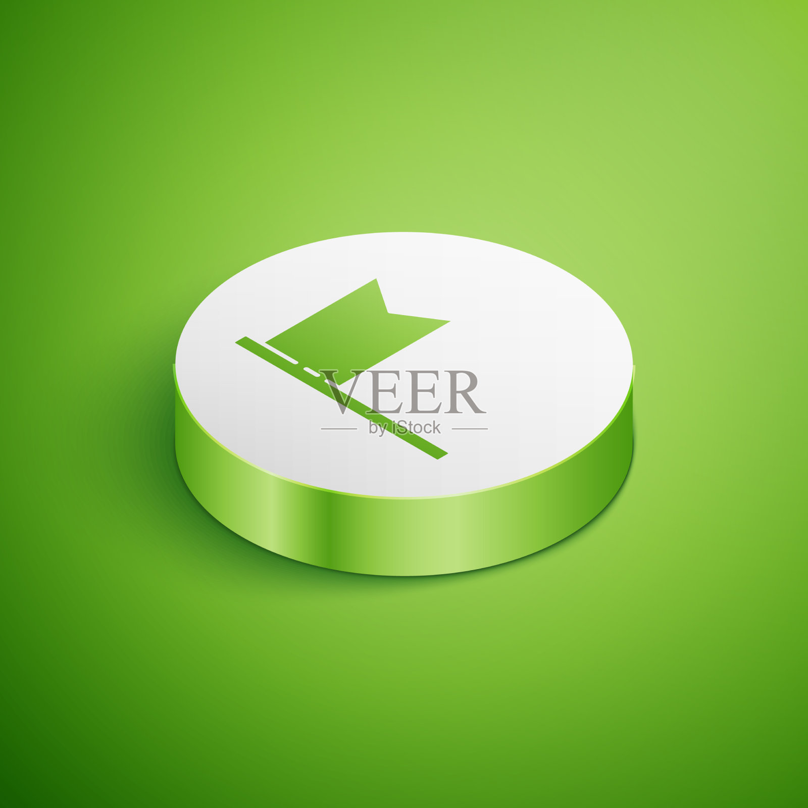 等距标志图标隔离在绿色背景插画图片素材