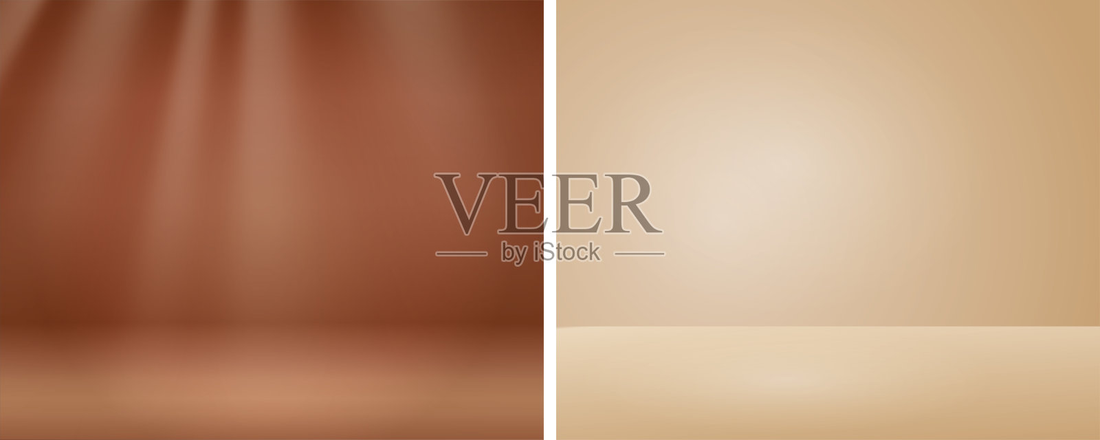 奢华渐变棕色背景。舞台展示台座上展示米色工作室。柔和的米色背景显示产品。棕色场景与柔和的工作室照明。插画图片素材