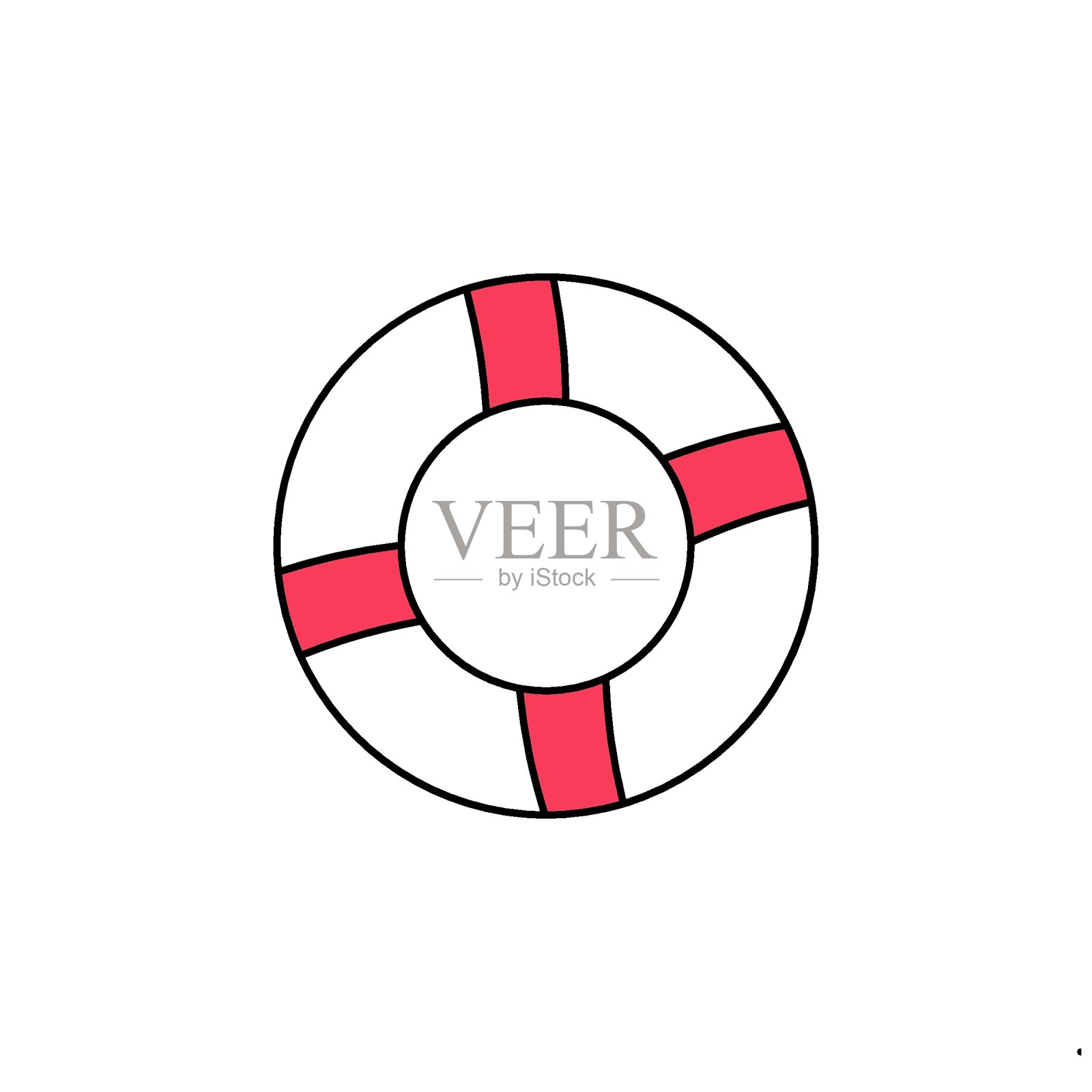 救生圈平面矢量图标孤立在白色背景上图标素材