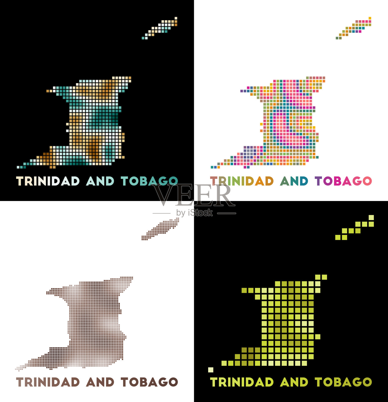 特立尼达和多巴哥地图。插画图片素材