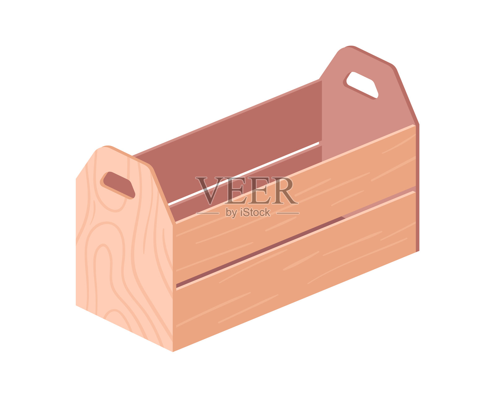 带把手的木箱，用于储存和运输设计元素图片