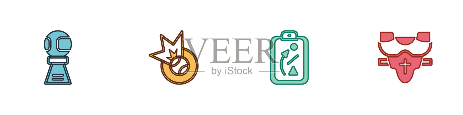 设置奖励杯与棒球棒球图标素材