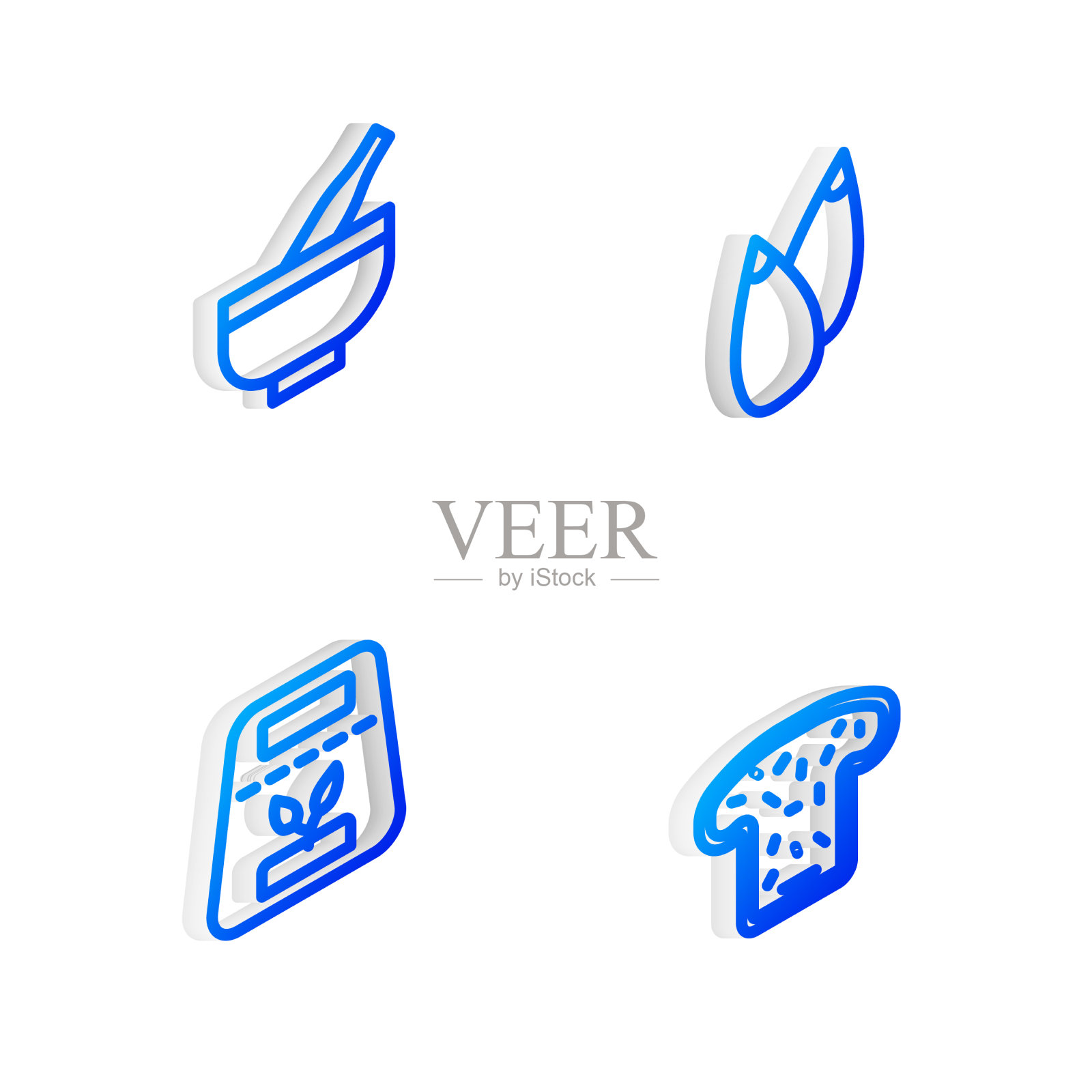 设置等距线种子研钵和杵包图标素材