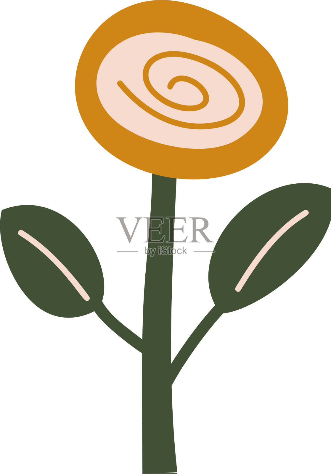 斯堪的那维亚风格的春天花插画图片素材