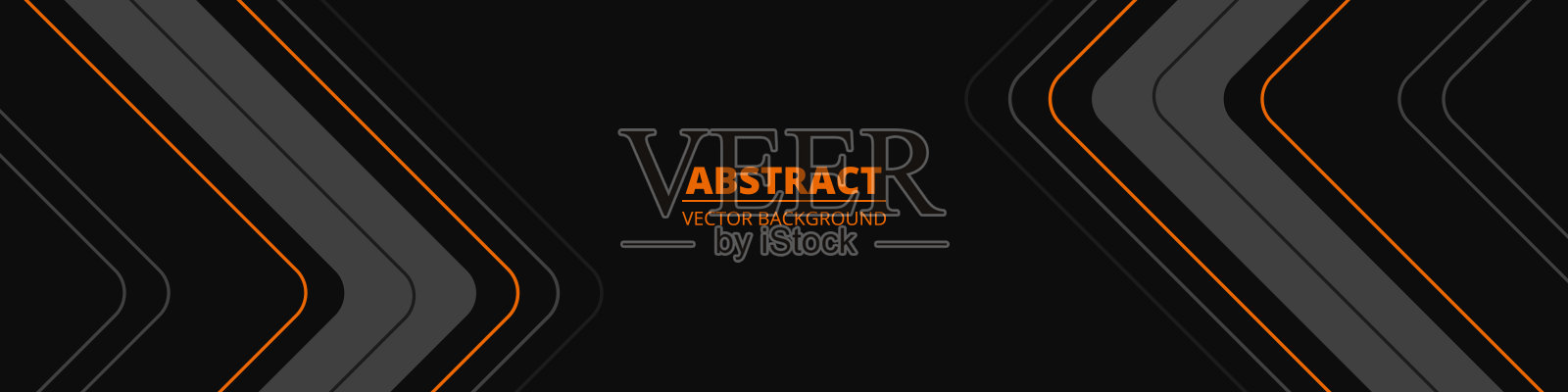 黑色抽象宽水平的现代运动横幅与灰色和橙色的线。插画图片素材