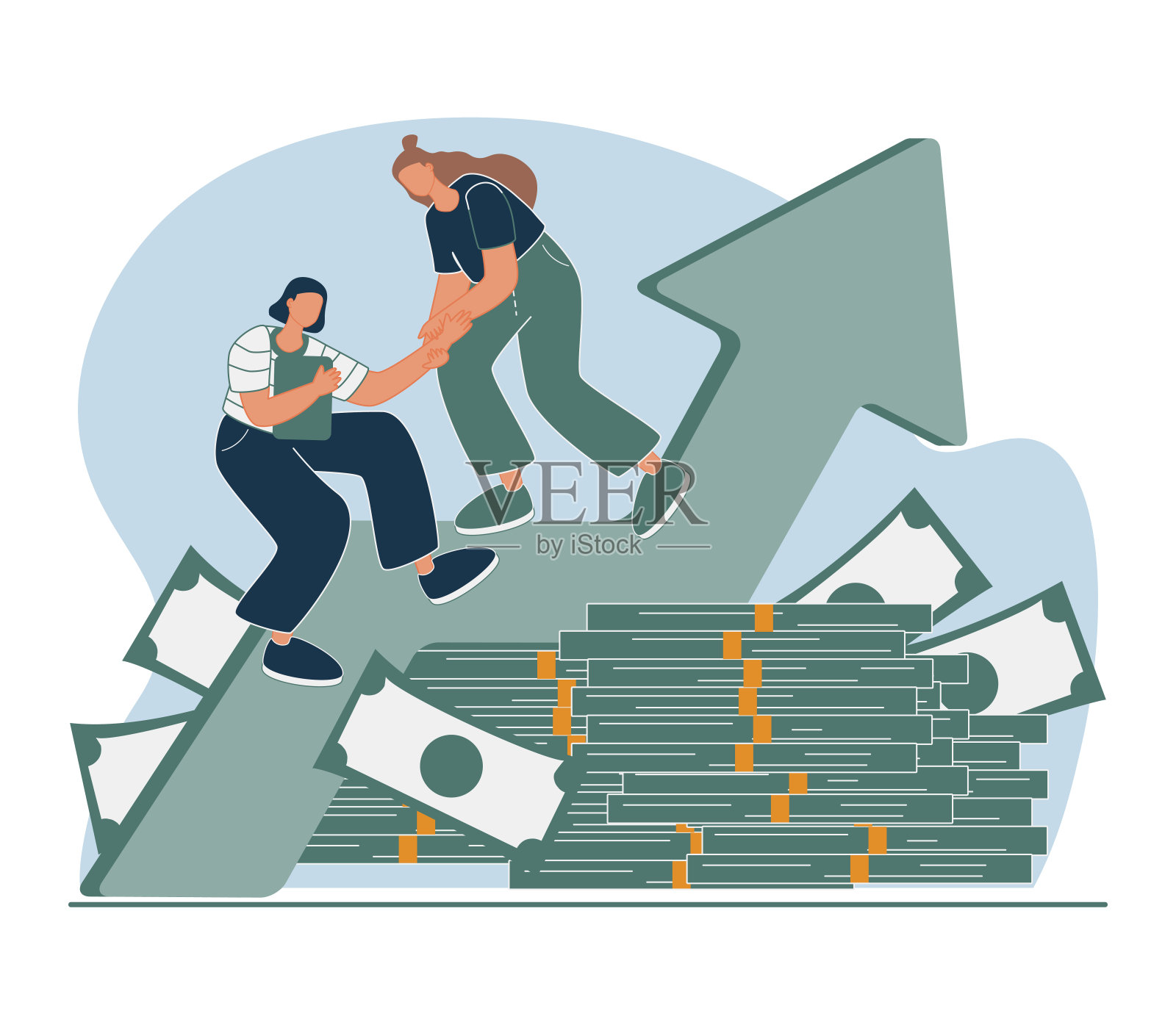 以目标为中心，增加动机，实现目标的方法，支持和团队合作，帮助克服障碍，矢量插图插画图片素材