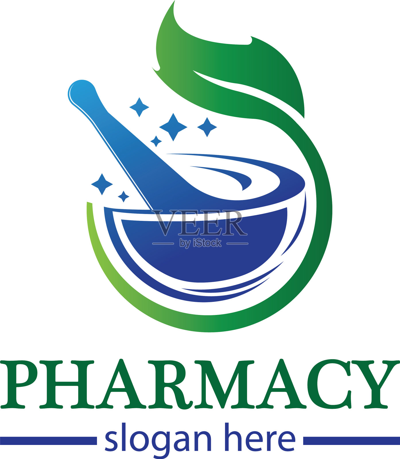 创意的药房概念标志设计插画图片素材