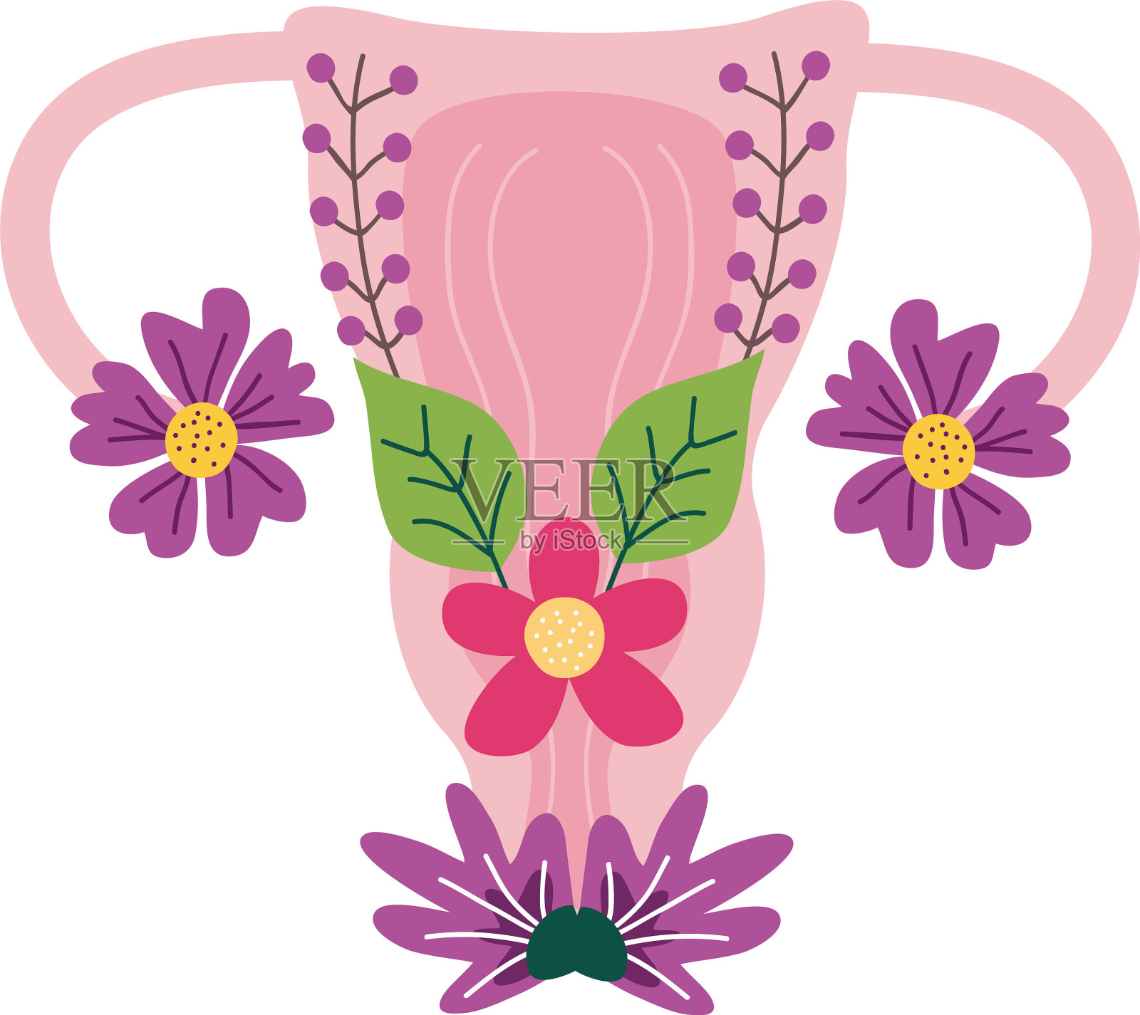 红花子宫设计元素图片