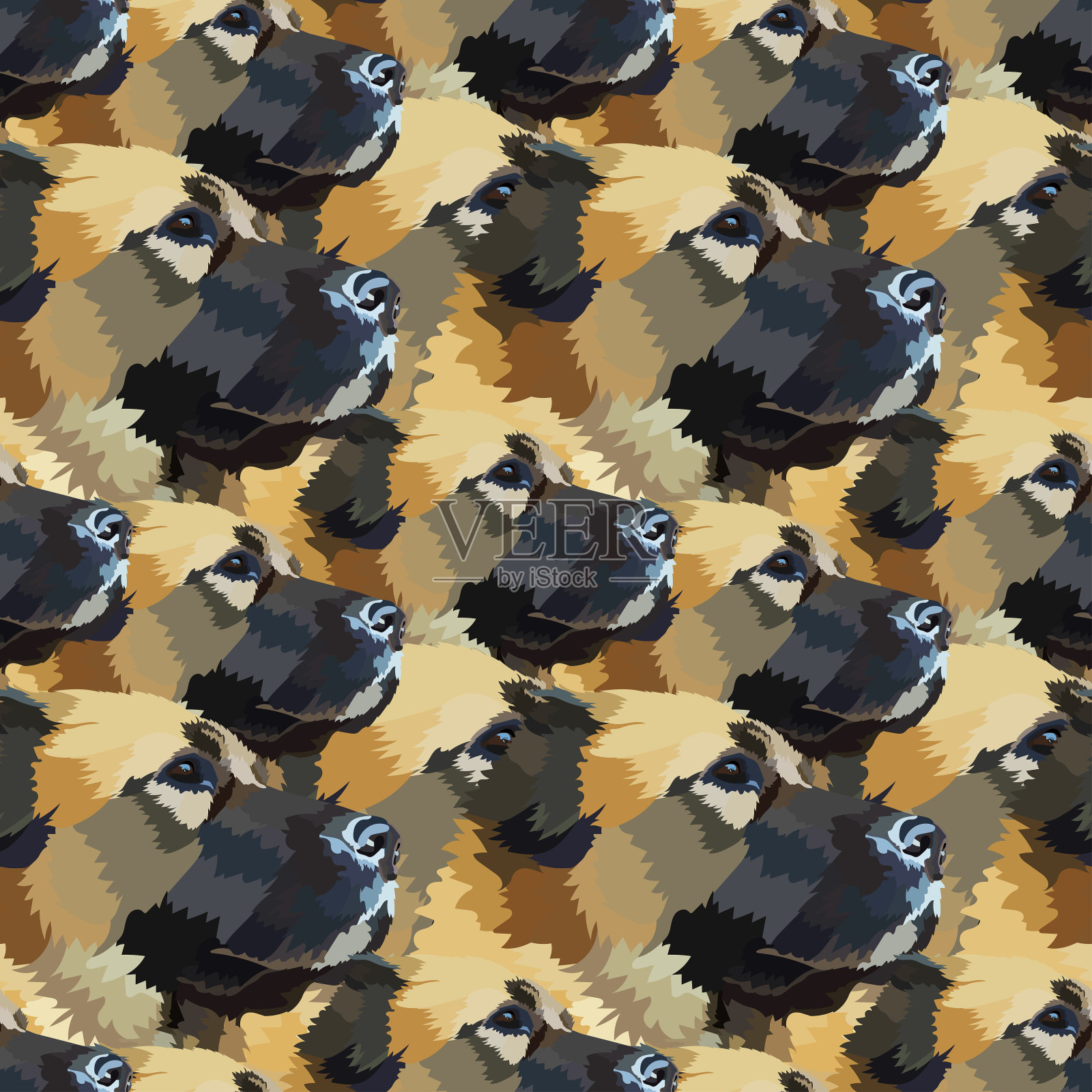 狗肖像无缝模式。插画图片素材