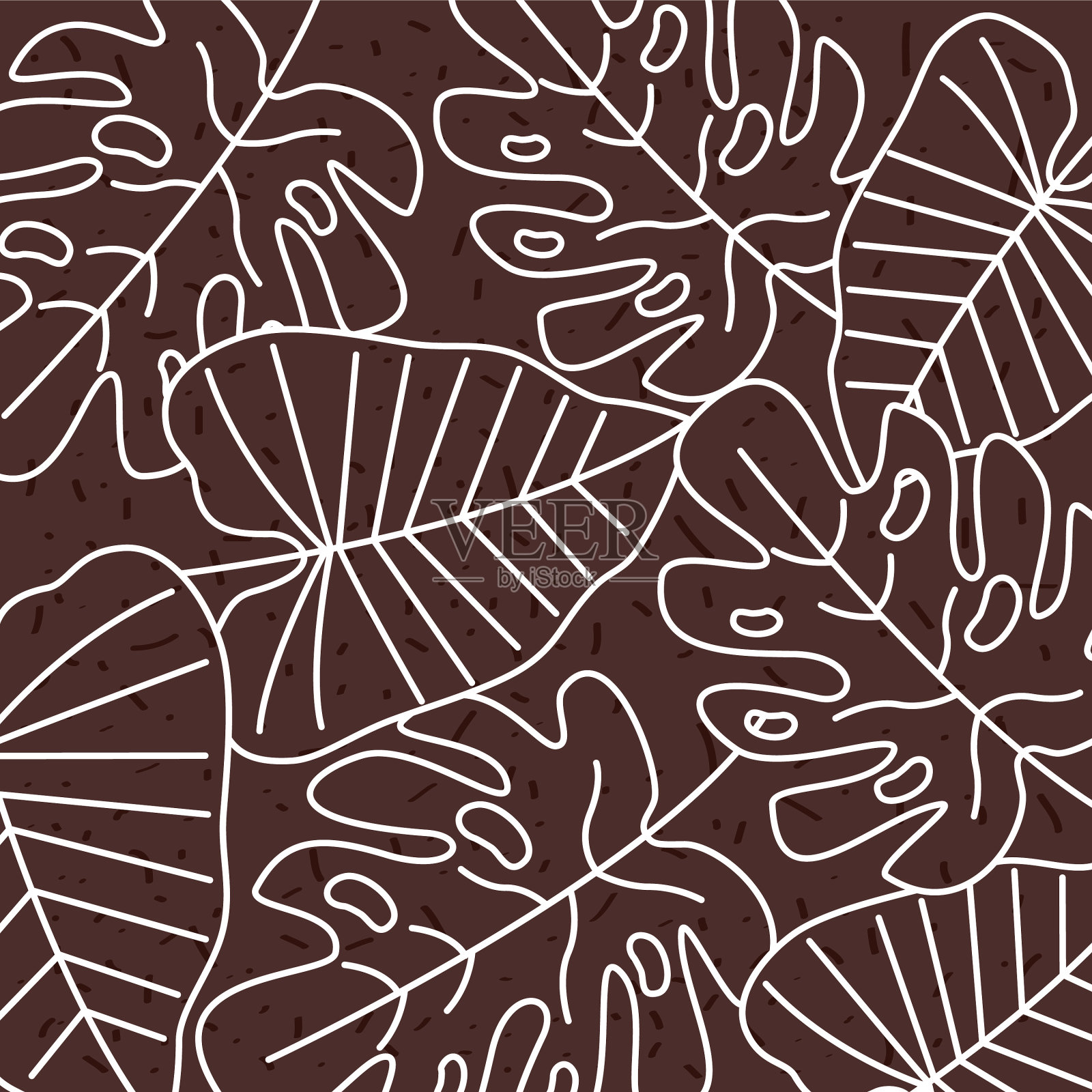 植物叶棕色图案插画图片素材