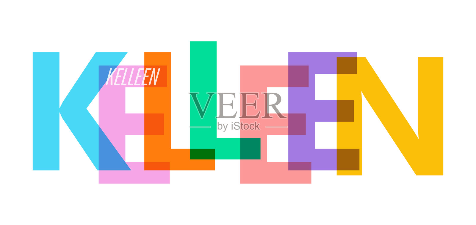 凯伦在白色上命名城市设计元素图片