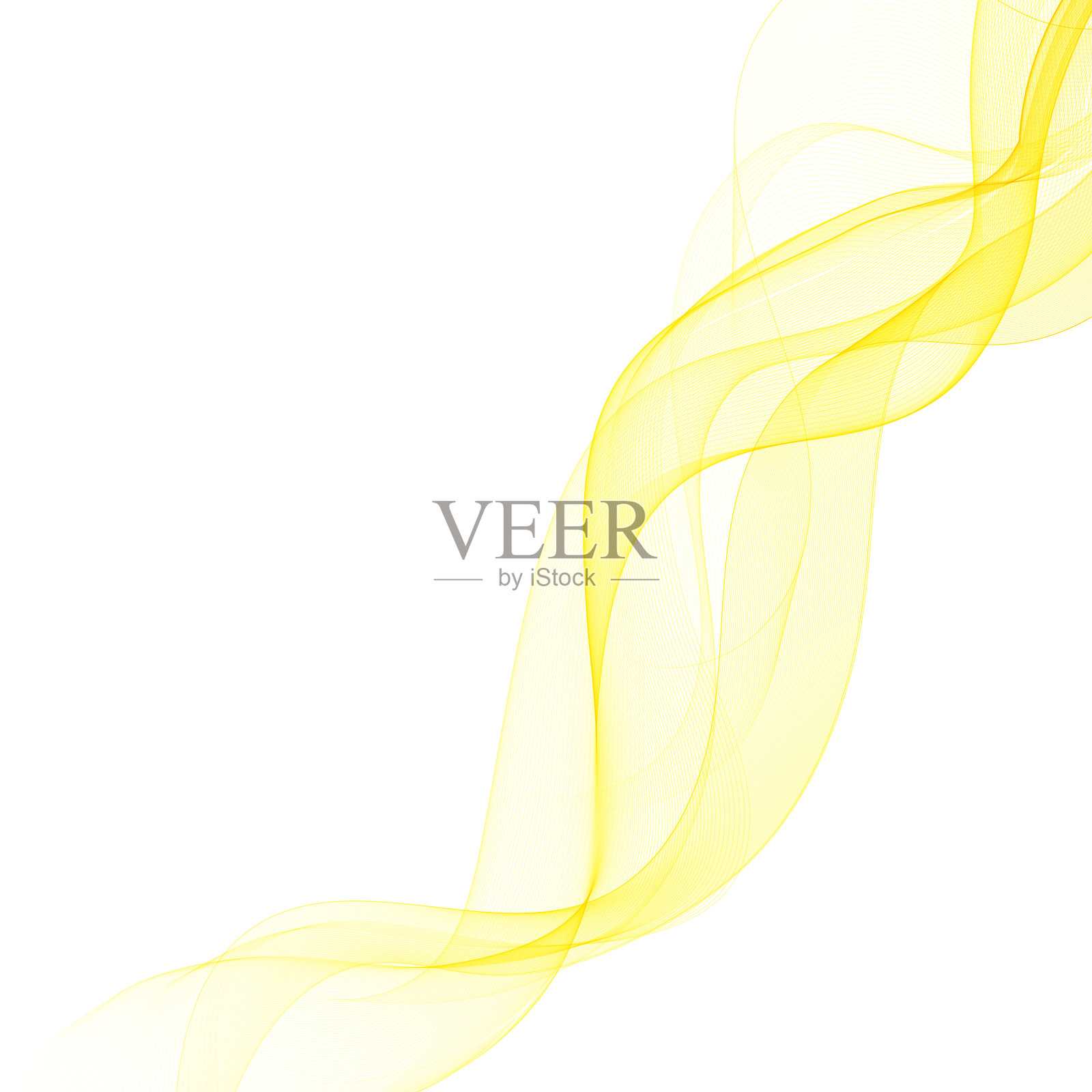 黄色波浪形透明线条背景波插画图片素材