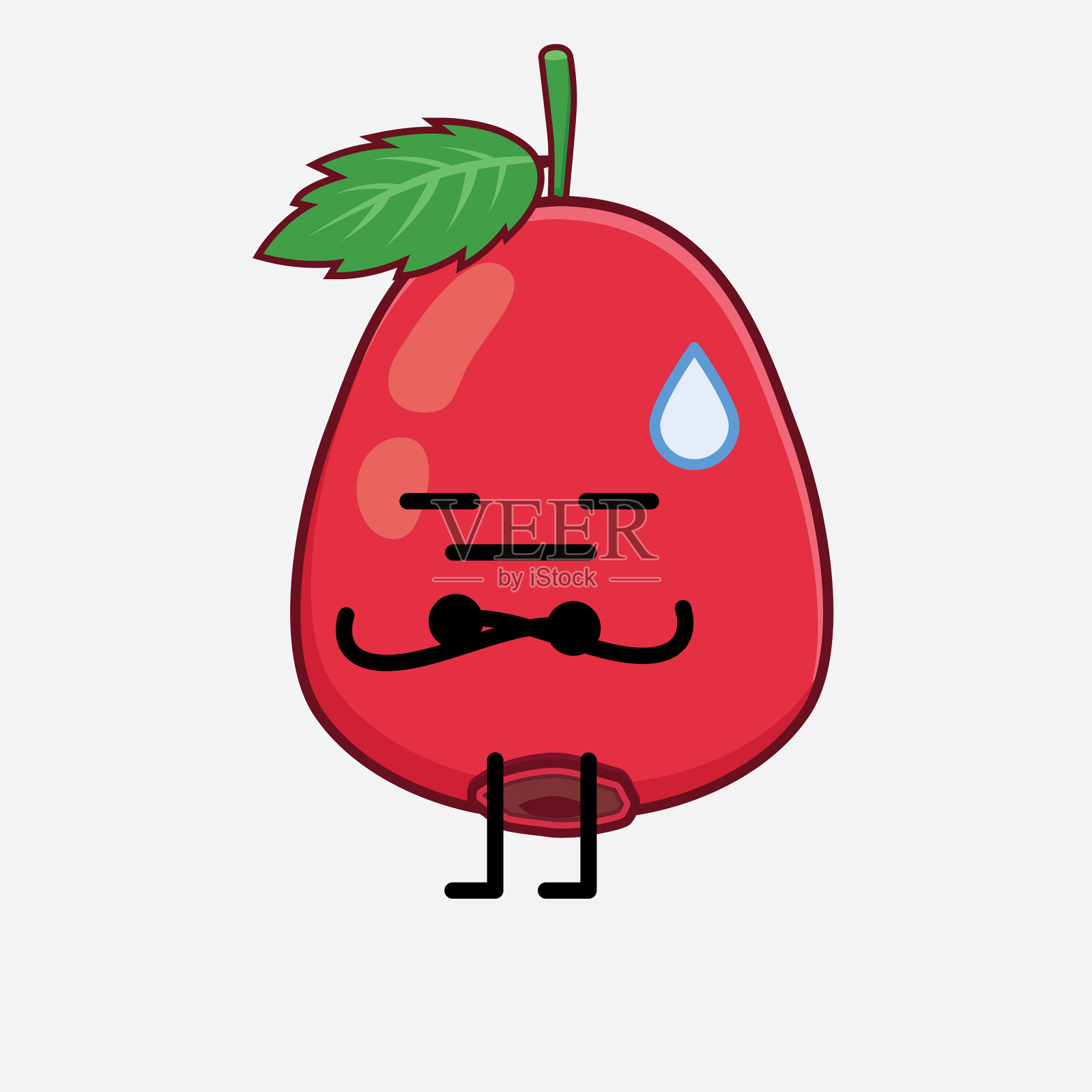 玫瑰果可爱的性格与简单的脸插画图片素材