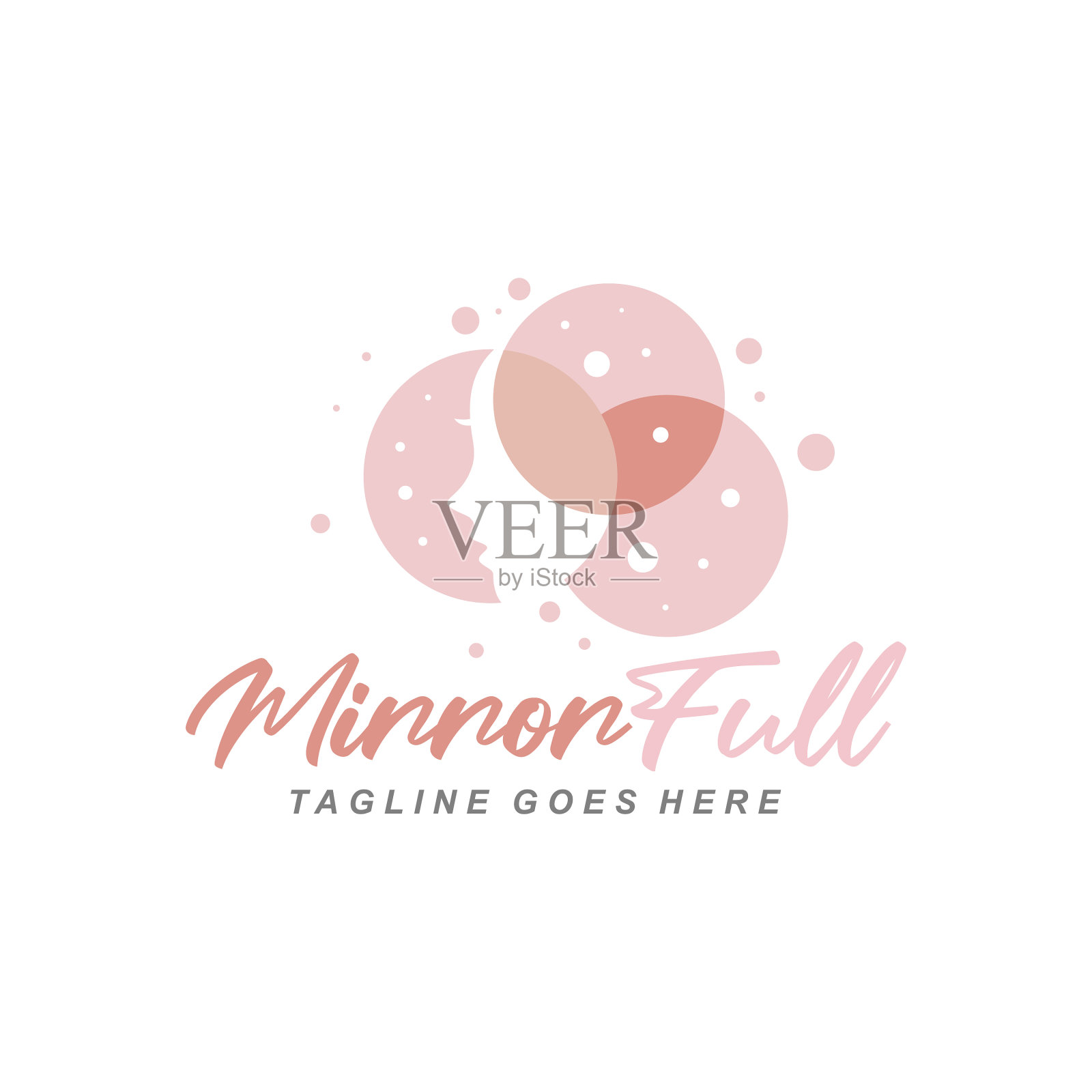 年轻女子美容标志插画图片素材