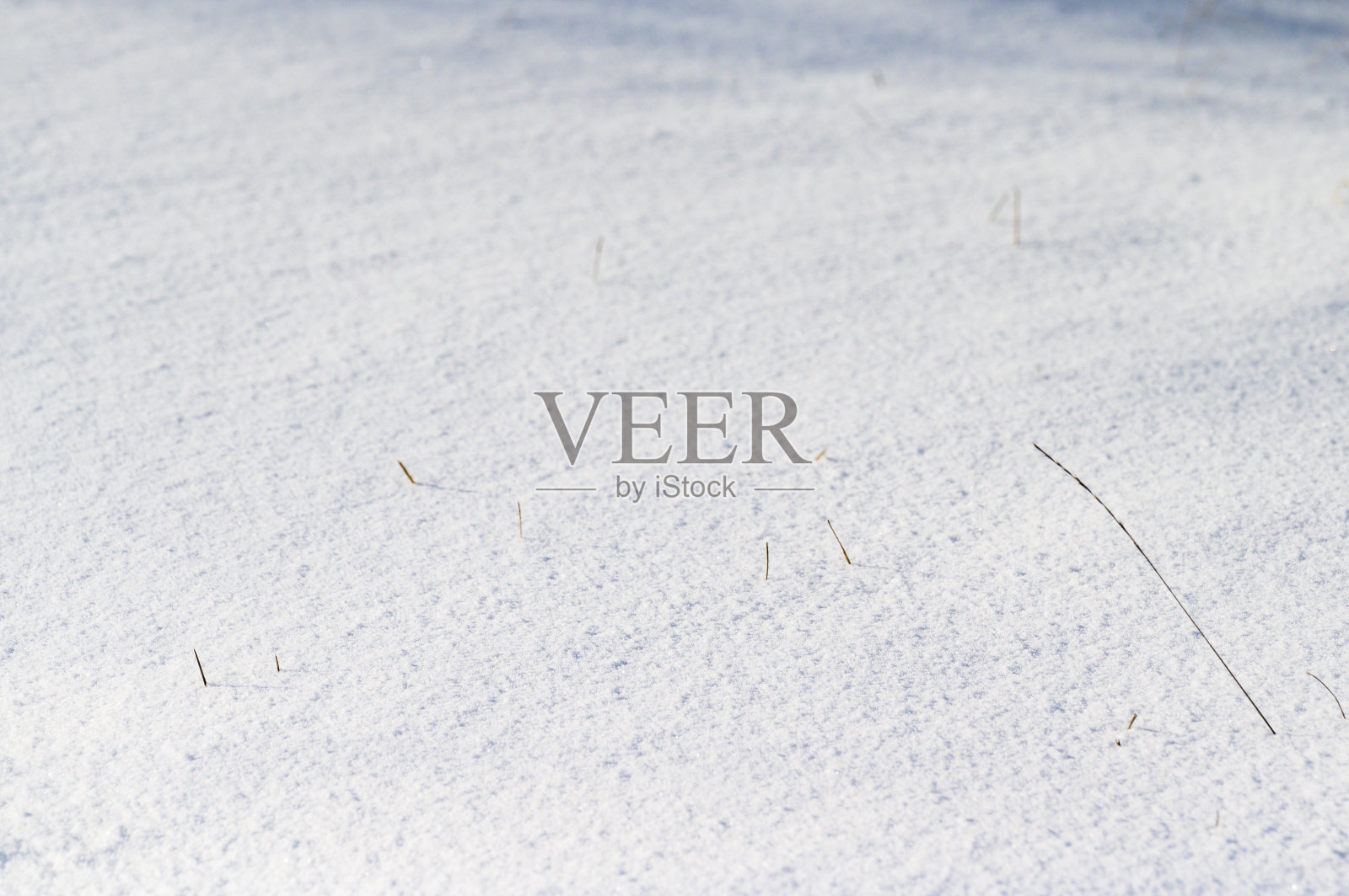 阳光明媚的冬天和霜冻的日子，纹理洁白的雪。照片摄影图片