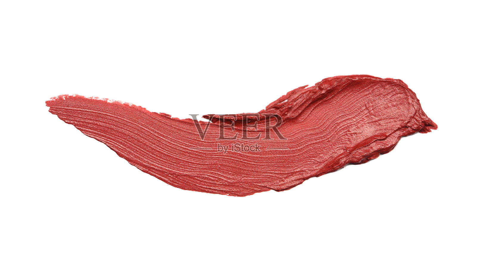 液体奶油涂抹红色唇膏孤立在白色照片摄影图片