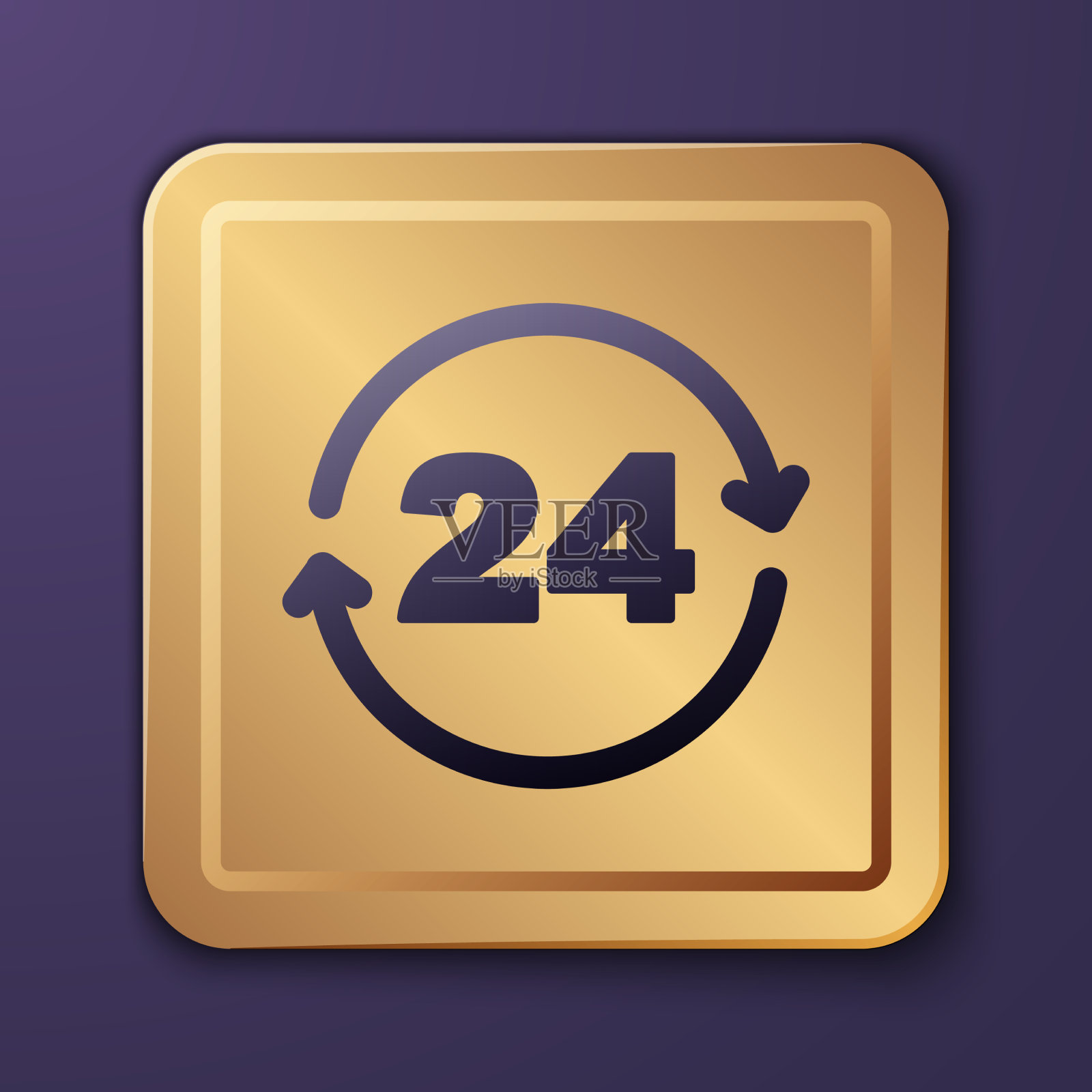 紫色电话24小时支持图标隔离上图标素材