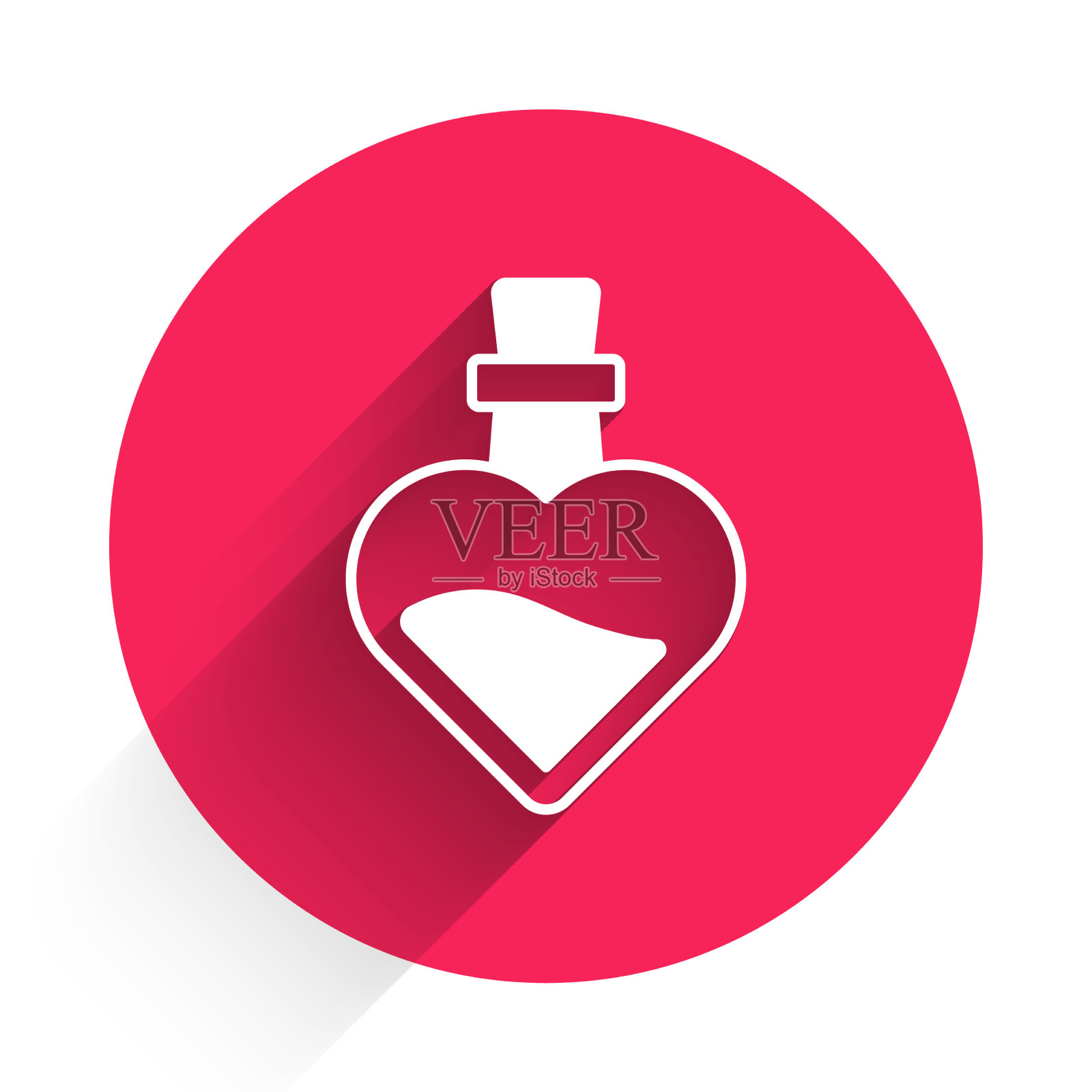 白色瓶子与爱情药水图标隔离与插画图片素材