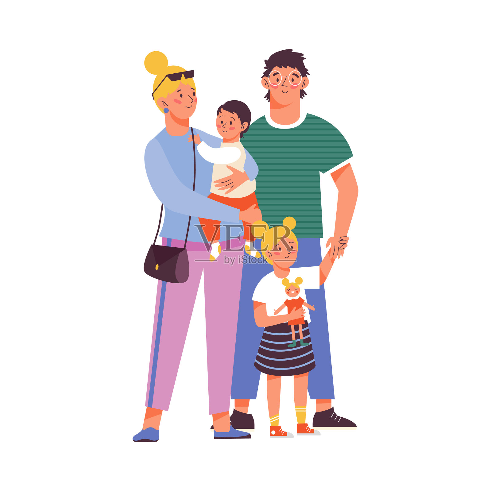 家庭幸福，母亲，父亲，孩子平平设计元素图片