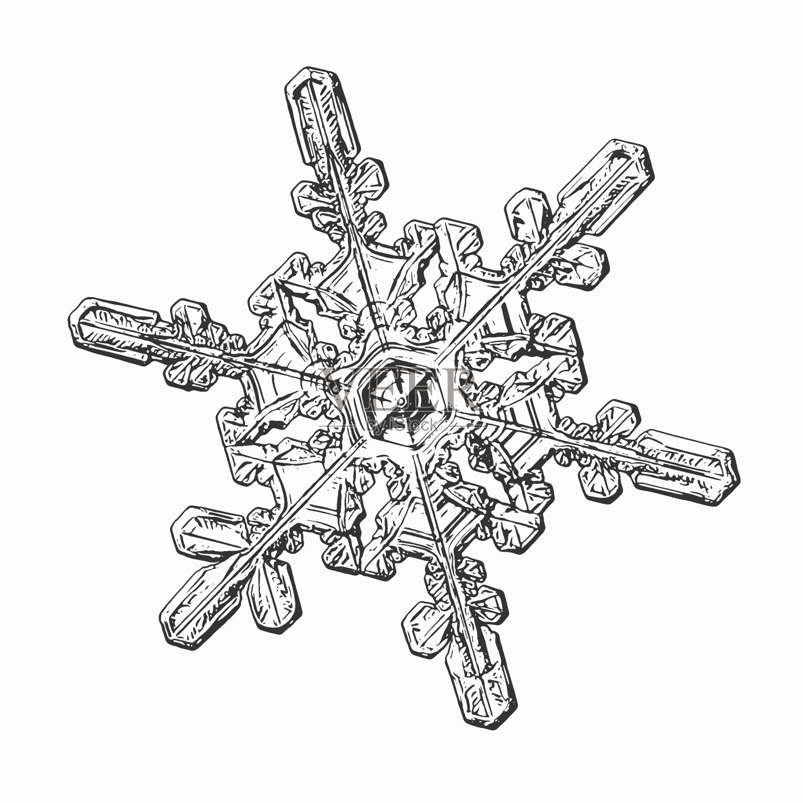 雪花孤立在白色的背景插画图片素材