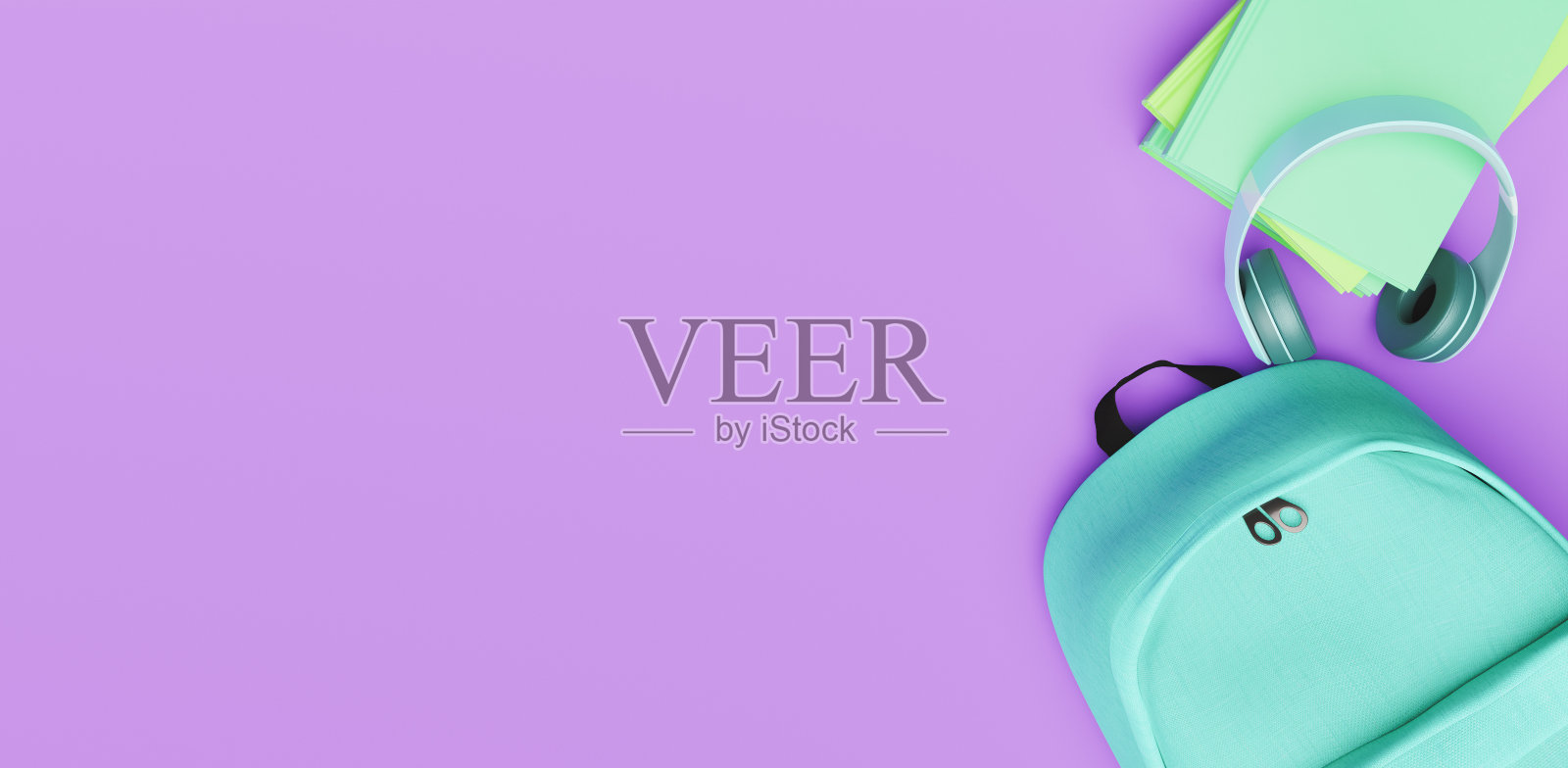 背包、耳机和书，有足够的空间放文字照片摄影图片