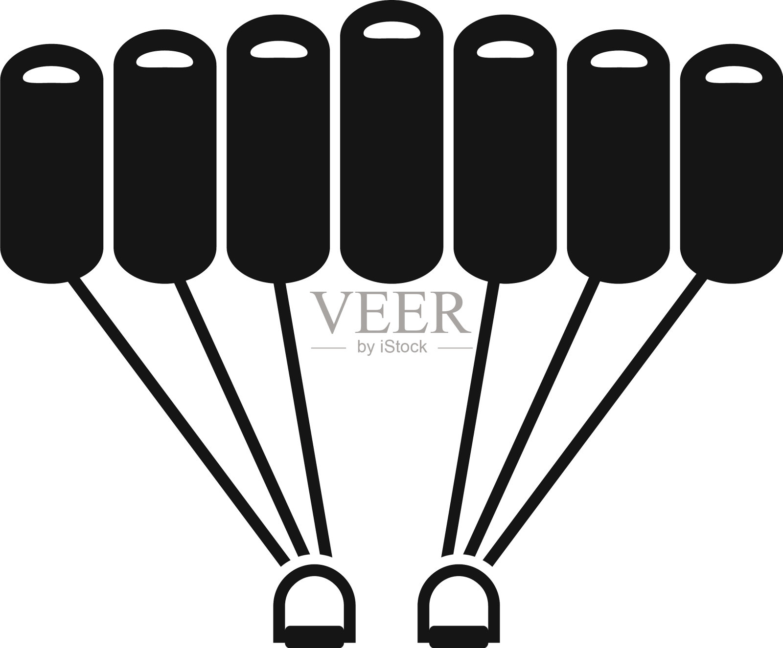 空中跳伞图标风格简单设计元素图片