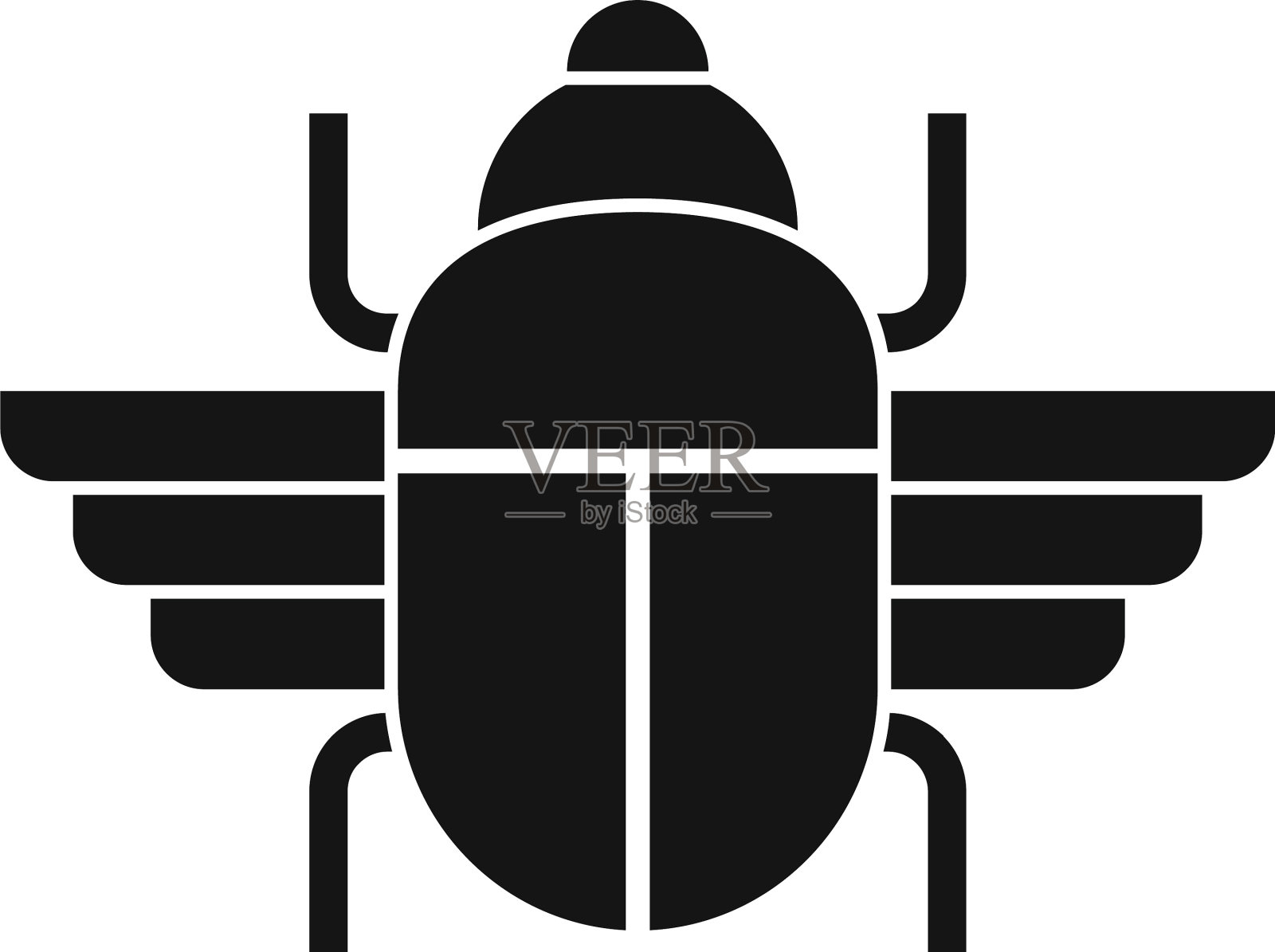 古老的圣甲虫图标简约风格设计元素图片