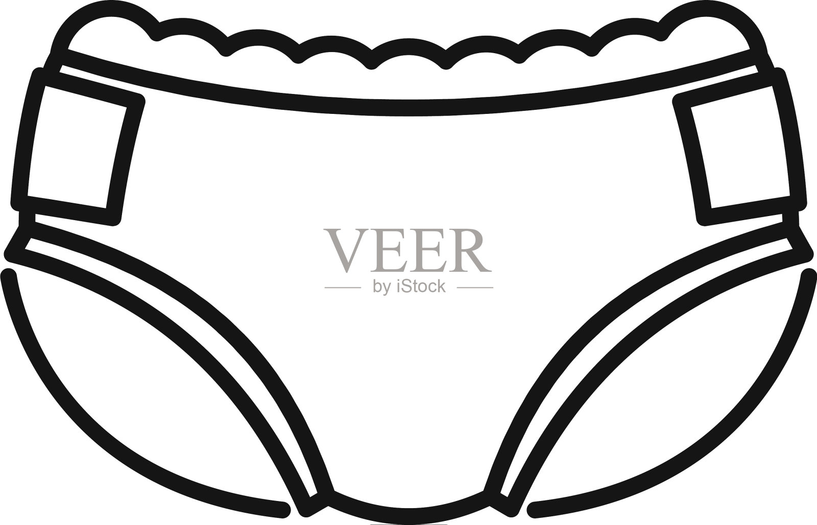 安全尿布图标轮廓风格设计元素图片