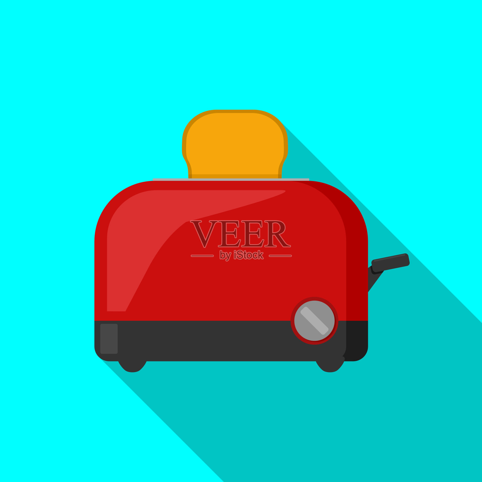 面包烤面包机平面图标矢量插图插画图片素材