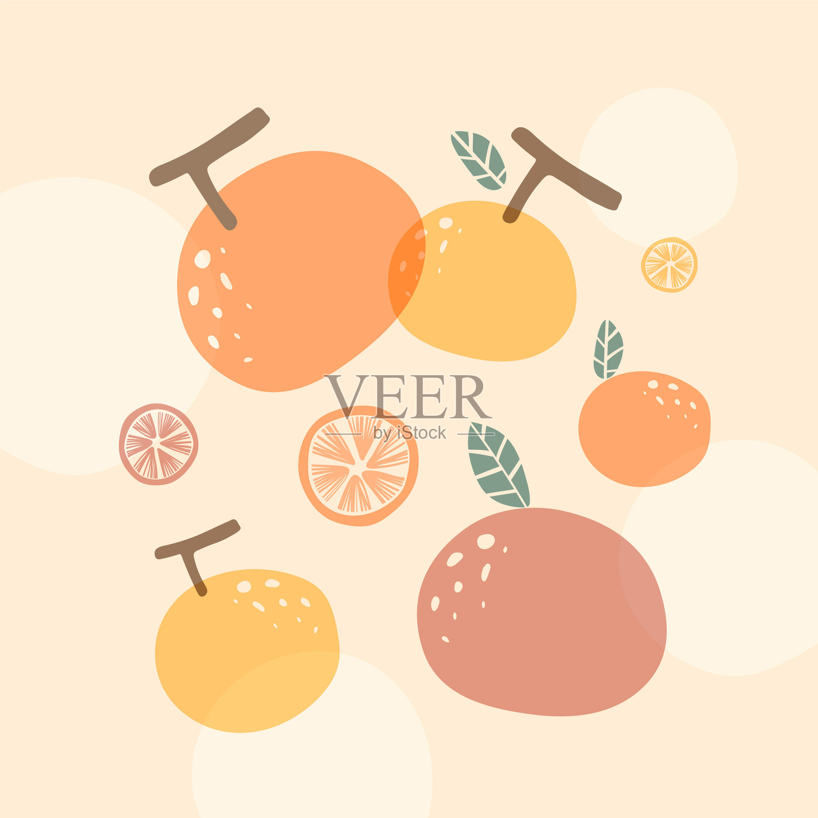 橙色夏季模式插画图片素材