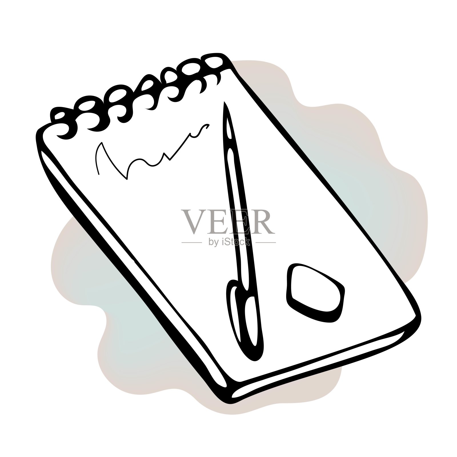 记事本用铅笔和橡皮画插图。插画图片素材