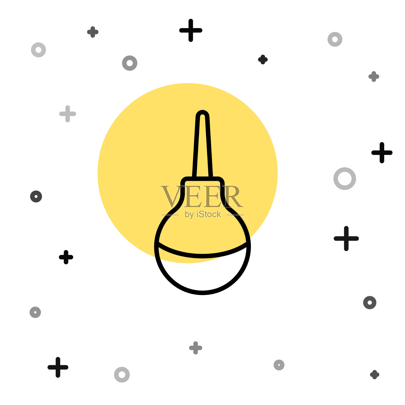 黑线灌肠图标隔离在白色背景插画图片素材