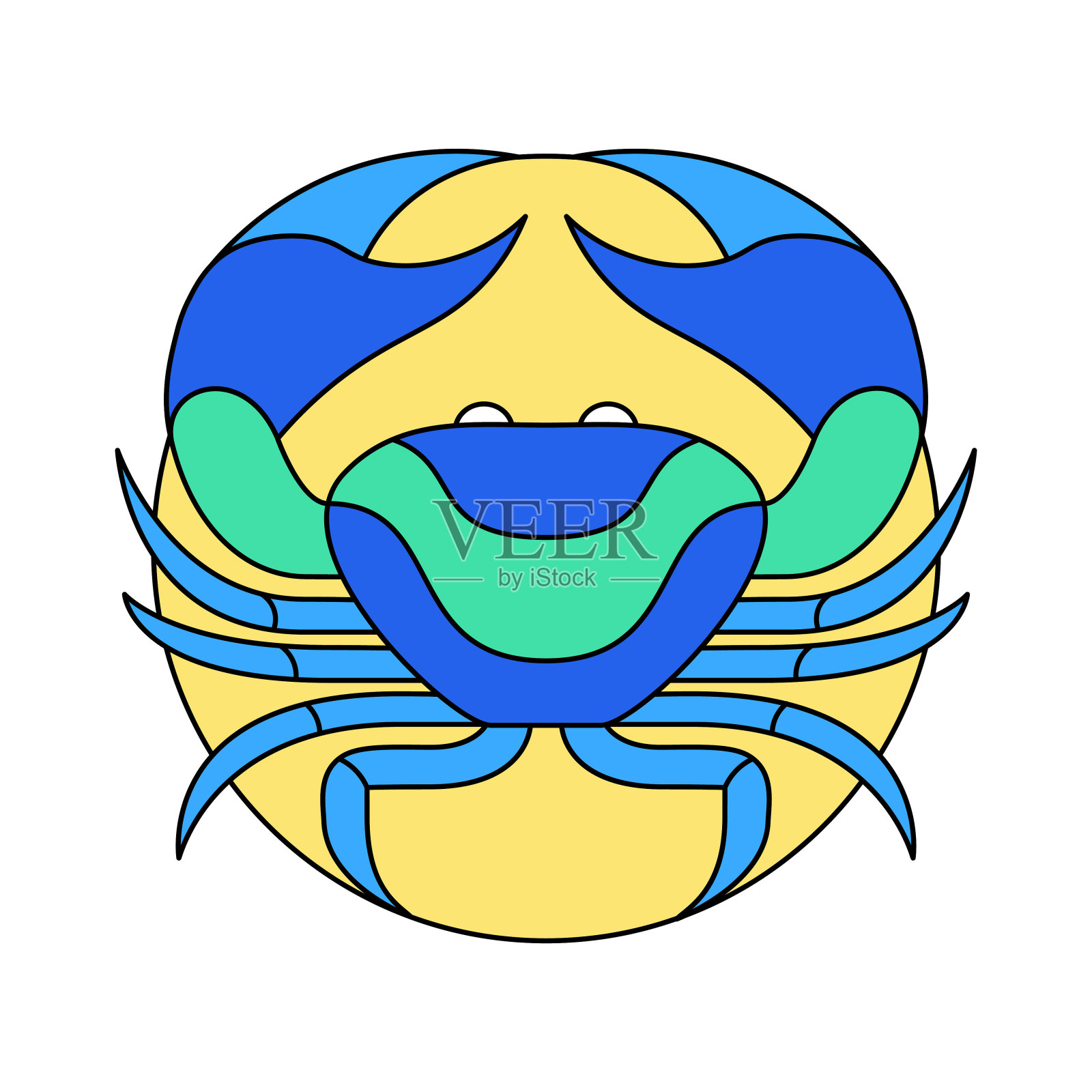 孤立的巨蟹座象征西方的黄道十二宫设计元素图片