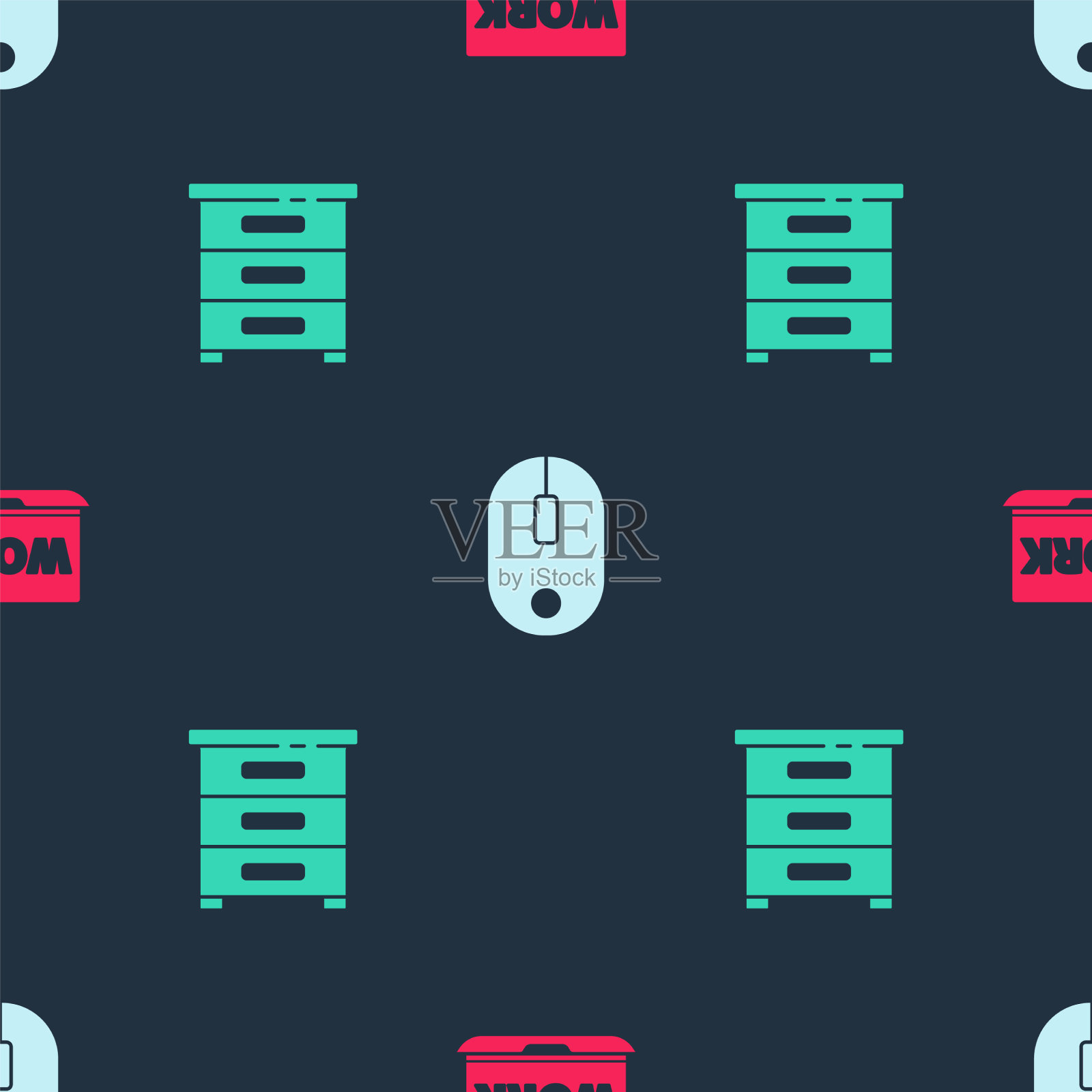 设置笔记本电脑与文字工作，电脑鼠标和图标素材