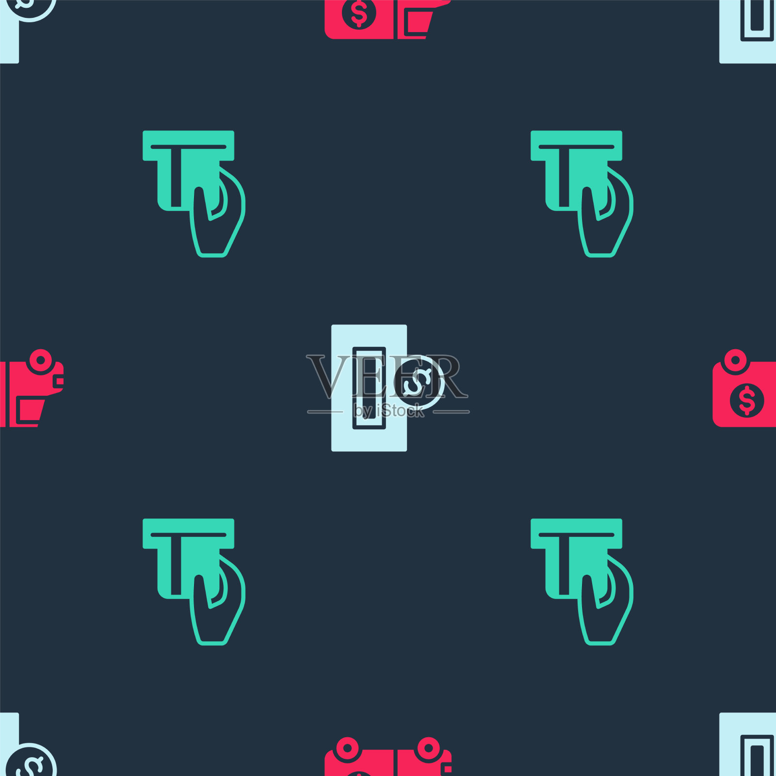 设置装甲卡车投币和信用卡图标素材