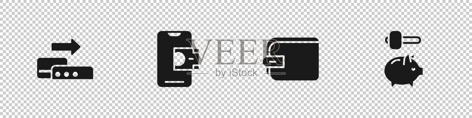 设置pos终端手机银行钱包和小猪图标素材